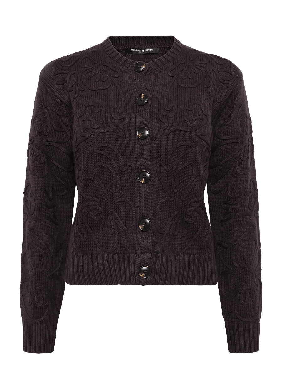 French Connection - VARLI FLORAL DRAWING CARDIGAN - kardiganid - mocha brown - 1