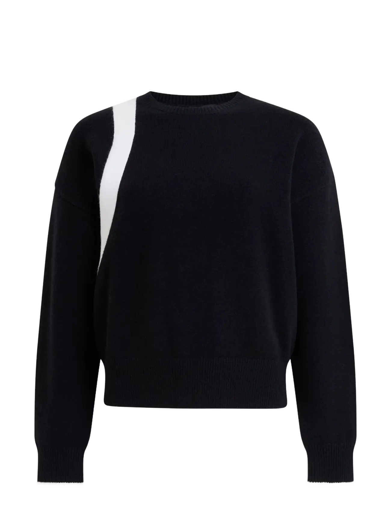 French Connection DAVAN BOW APLIQUE JUMPER - Strik - BLK/PORC CRM / black