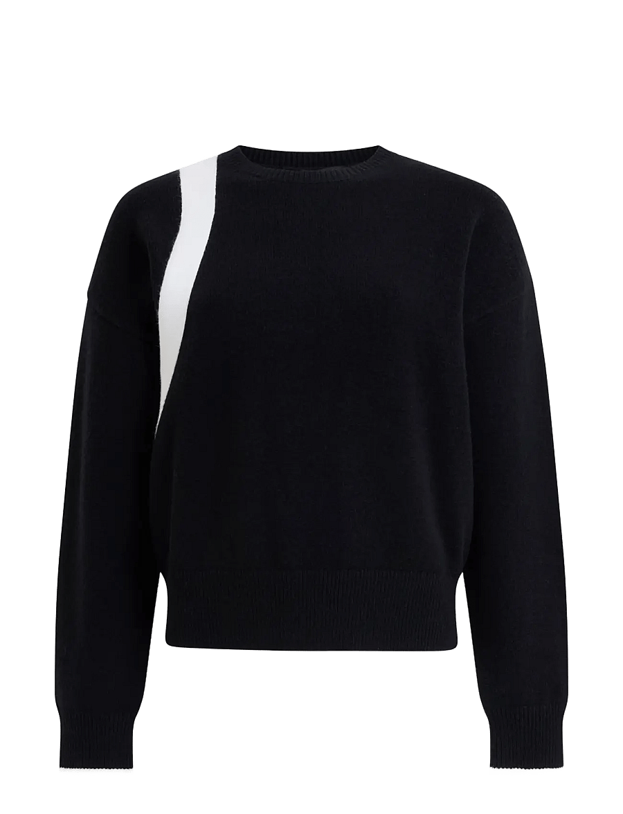 French Connection - DAVAN BOW APLIQUE JUMPER - striktrøjer - blk/porc crm - 1