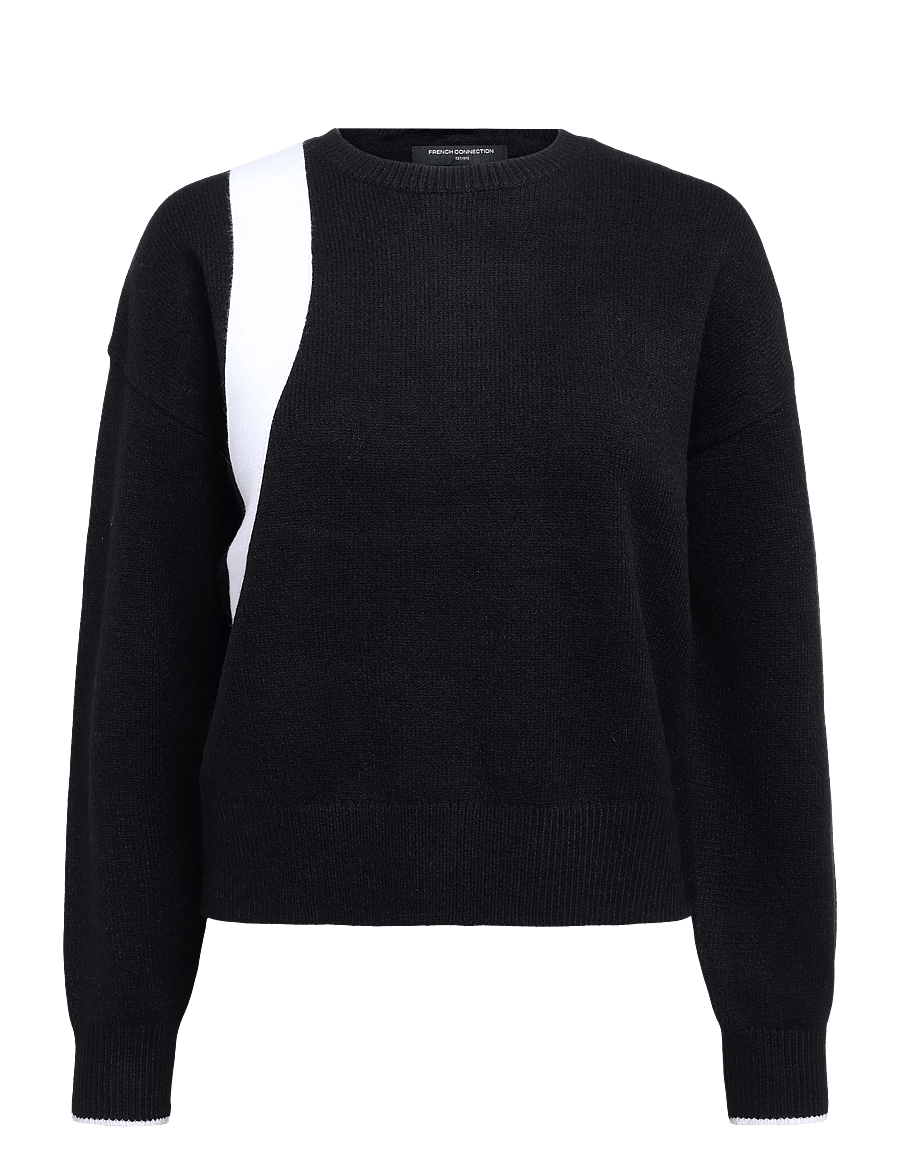 French Connection - DAVAN BOW APLIQUE JUMPER - neulepuserot - blk/porc crm - 1