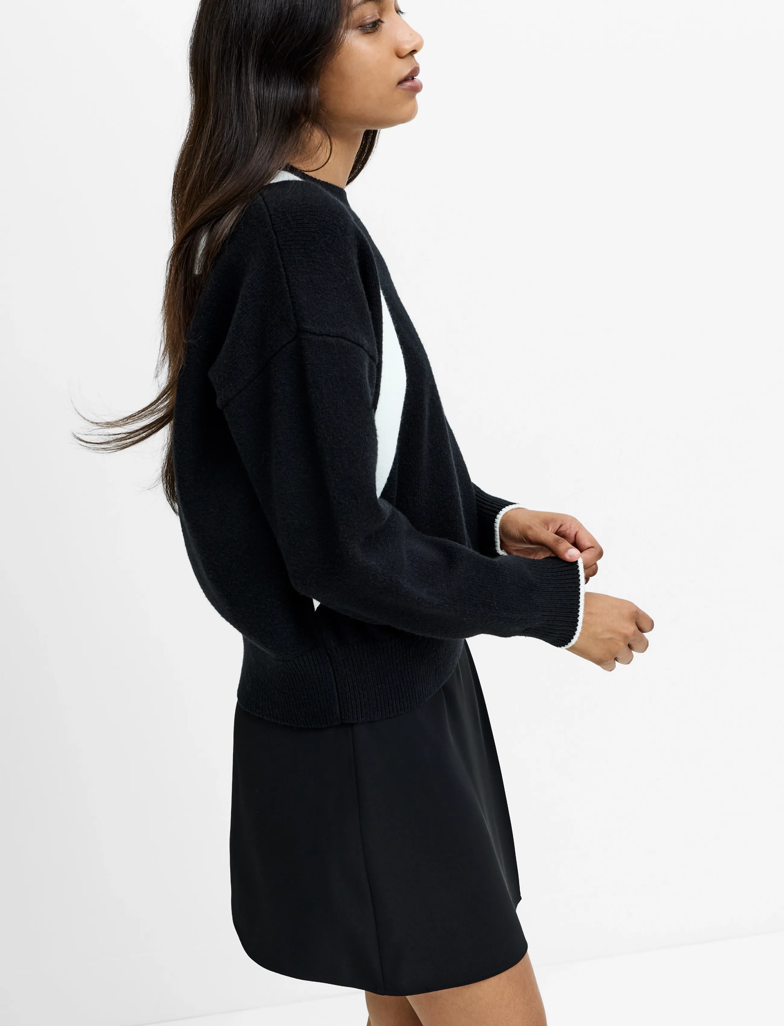 French Connection - DAVAN BOW APLIQUE JUMPER - striktrøjer - blk/porc crm - 2