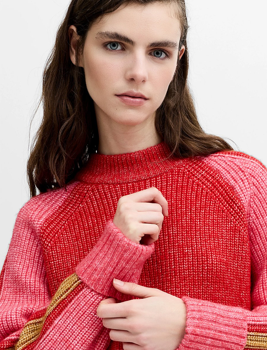 French Connection - KESSY TRI COLOUR RAGLAN JUMPER - jumpers - rouge red multi - 3