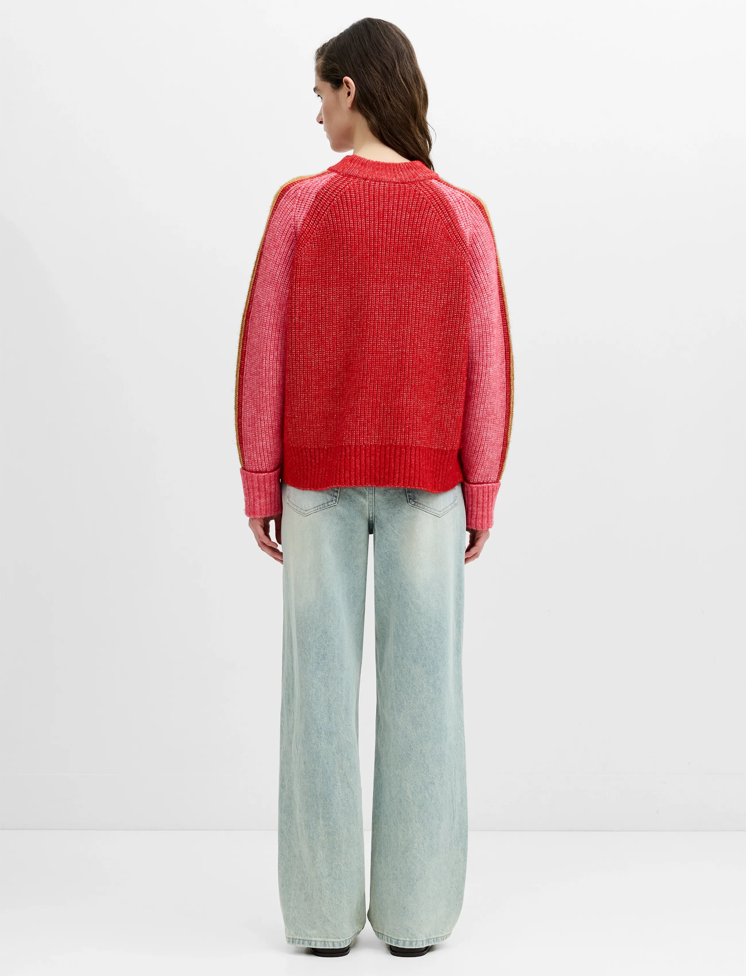 French Connection - KESSY TRI COLOUR RAGLAN JUMPER - jumpers - rouge red multi - 4