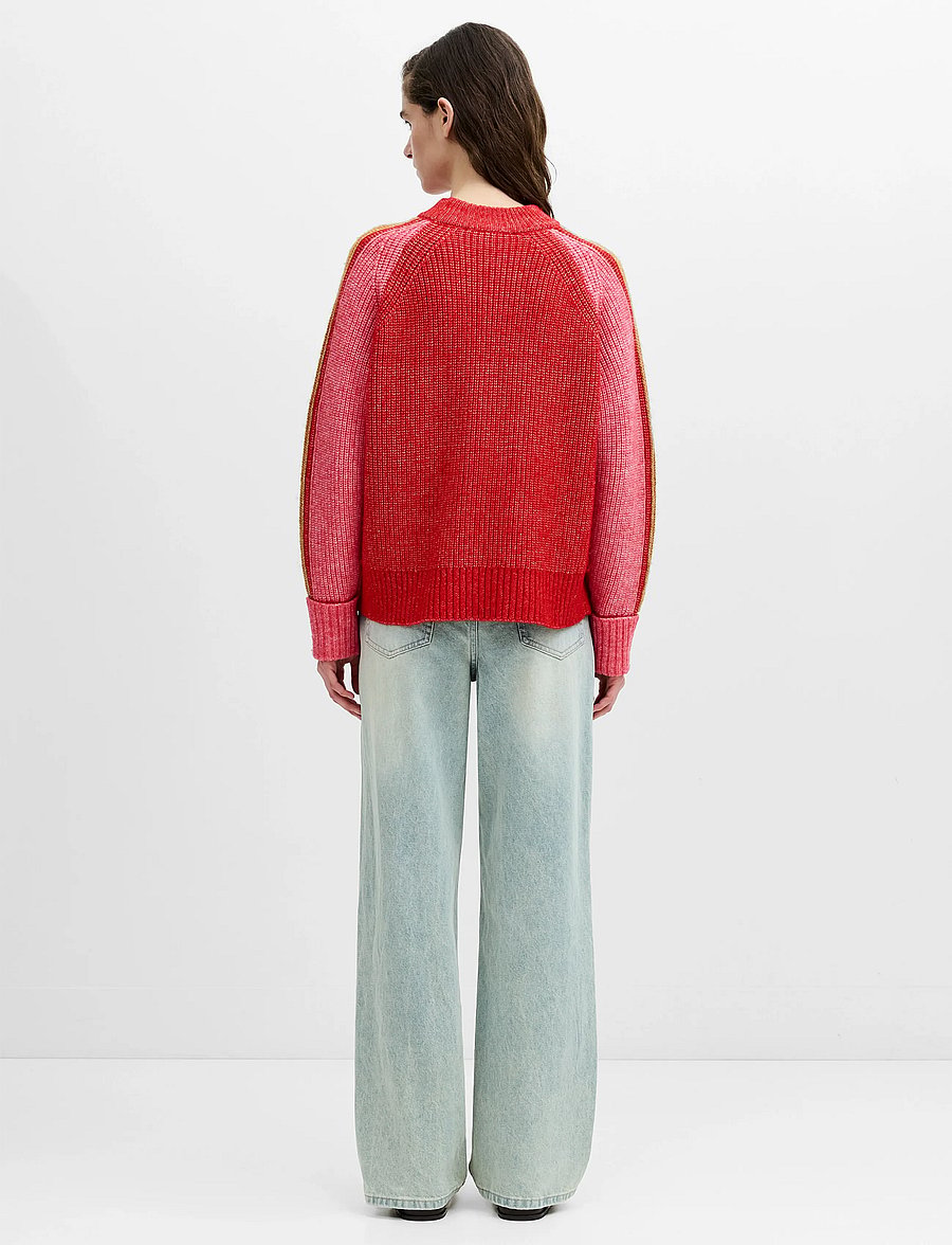 French Connection - KESSY TRI COLOUR RAGLAN JUMPER - jumpers - rouge red multi - 4