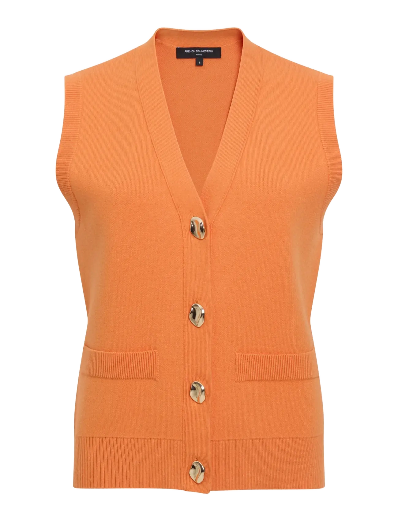 French Connection MISSY KNIT WAISTCOAT - Everyday Style - SAFFRON ORANGE / orange