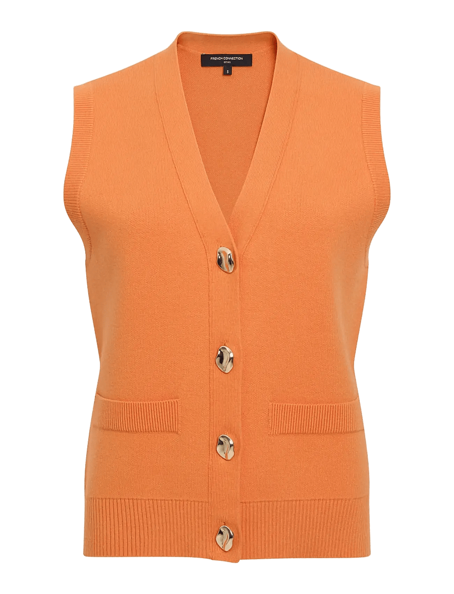 French Connection - MISSY KNIT WAISTCOAT - knitted vests - saffron orange - 1