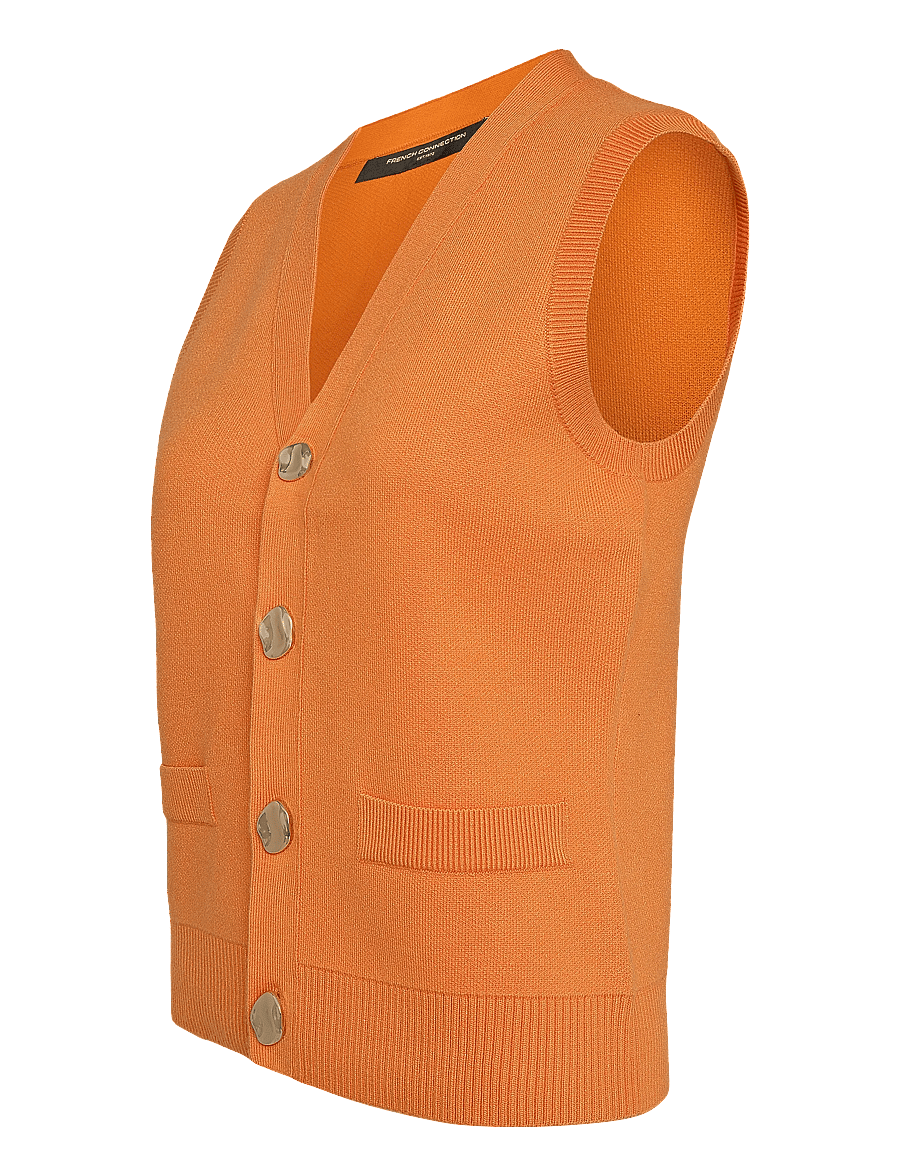 French Connection - MISSY KNIT WAISTCOAT - kootud vestid - saffron orange - 3