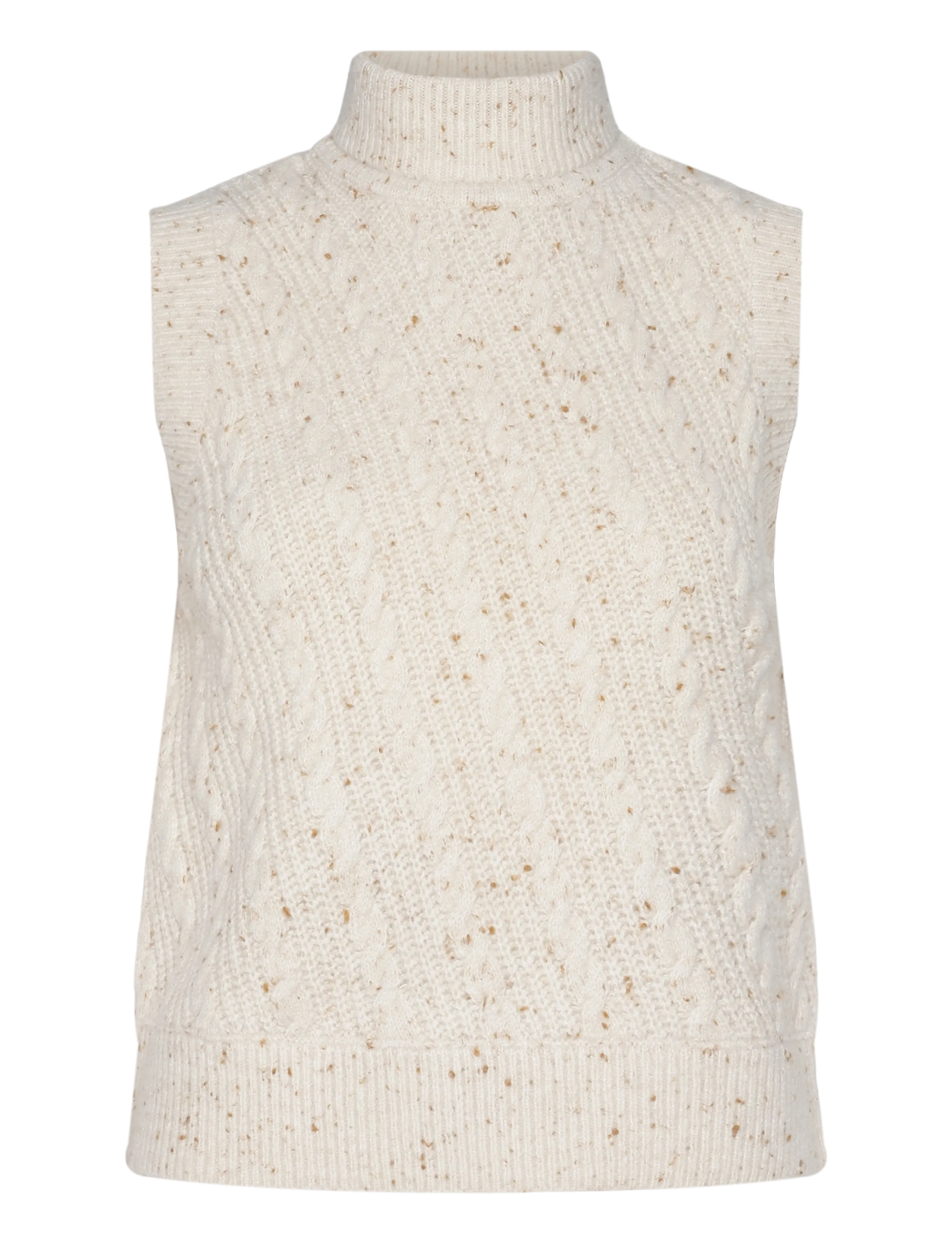 French Connection CHARLENE LOFTY CABLE VEST - Kootud vestid - CASHEW NEUTRAL / cream