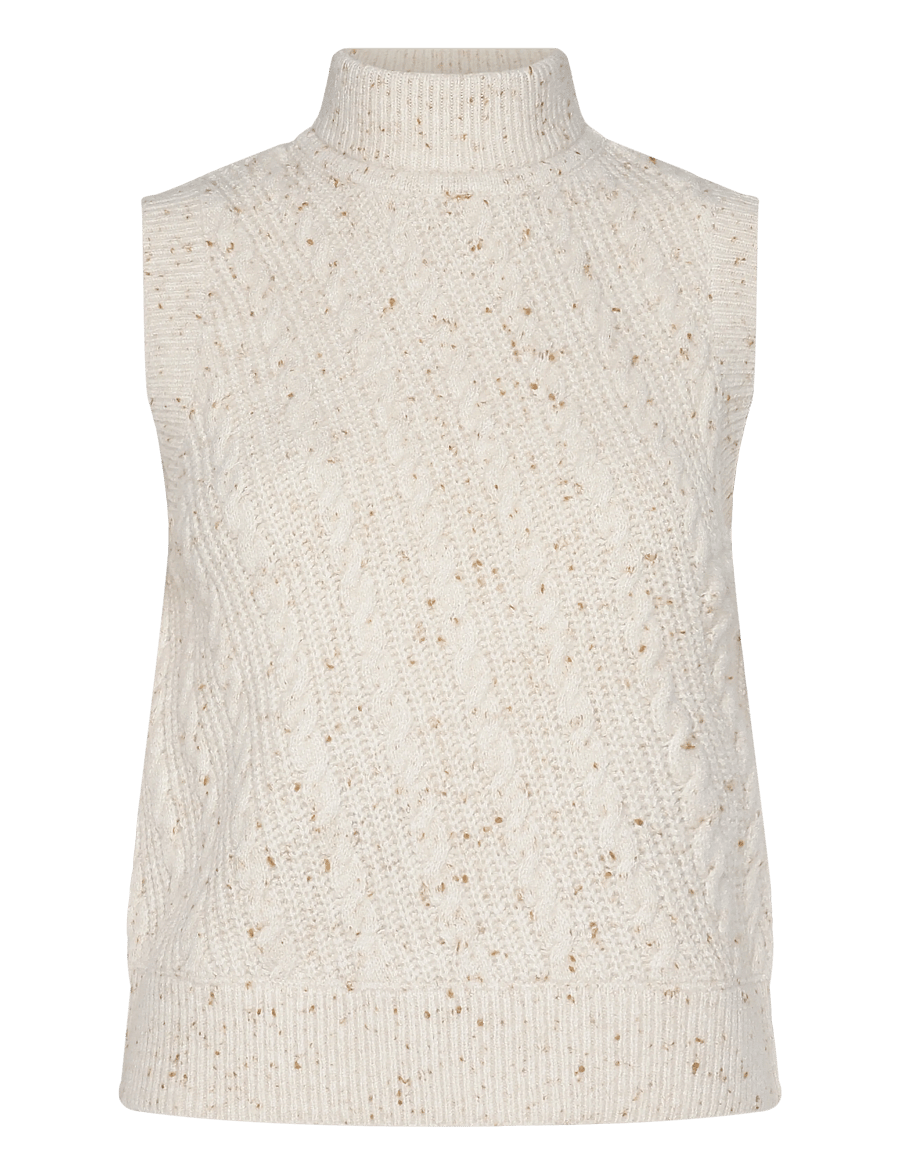 French Connection - CHARLENE LOFTY CABLE VEST - megztos liemenės - cashew neutral - 1