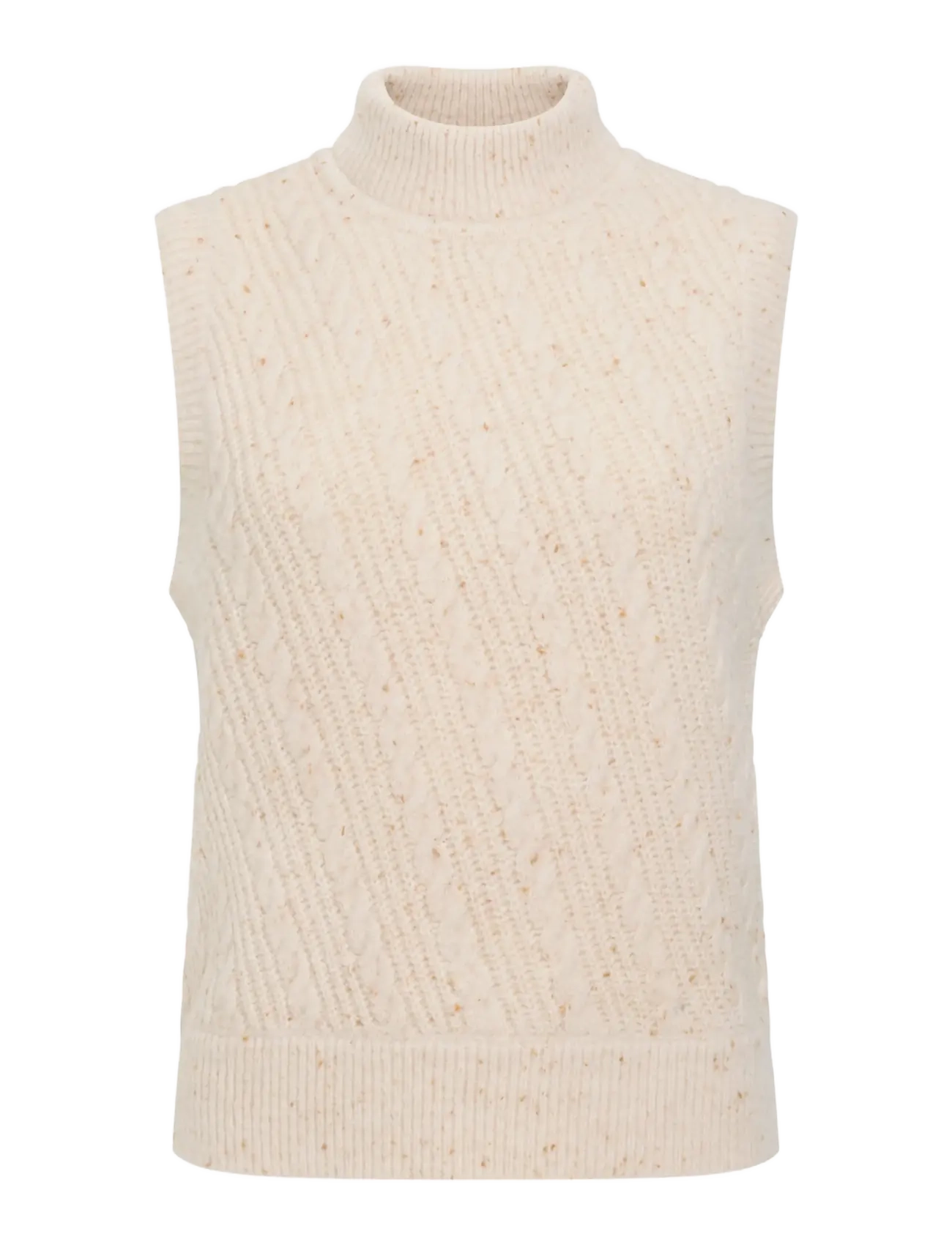 French Connection CHARLENE LOFTY CABLE VEST - Kudumid - CASHEW NEUTRAL / cream