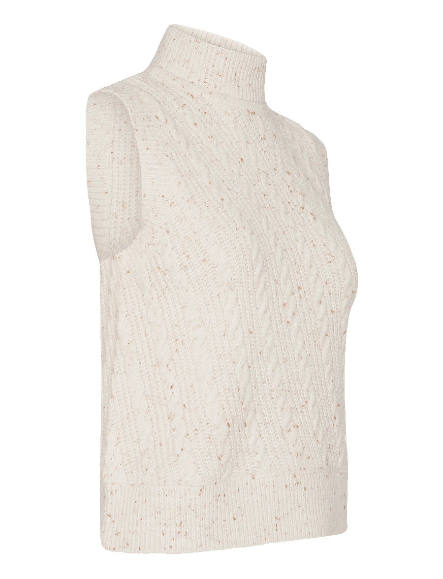 French Connection - CHARLENE LOFTY CABLE VEST - megztos liemenės - cashew neutral - 4
