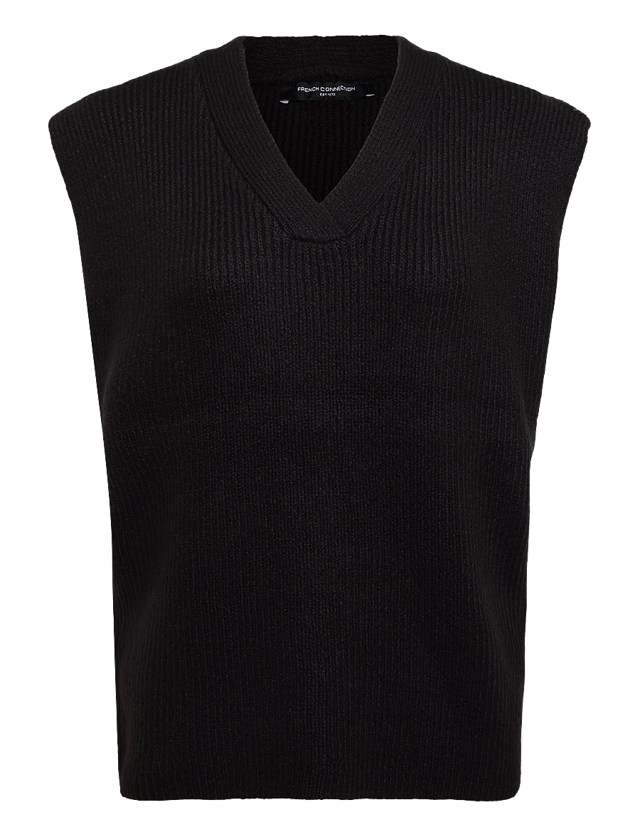 French Connection - JUNIA V NECK VEST - kootud vestid - graphite grey - 1