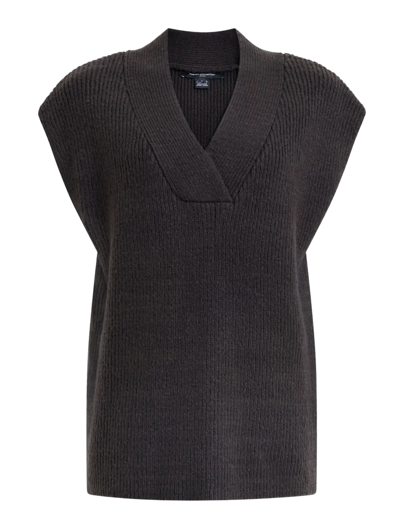French Connection JUNIA V NECK VEST - Strik - GRAPHITE GREY / grey