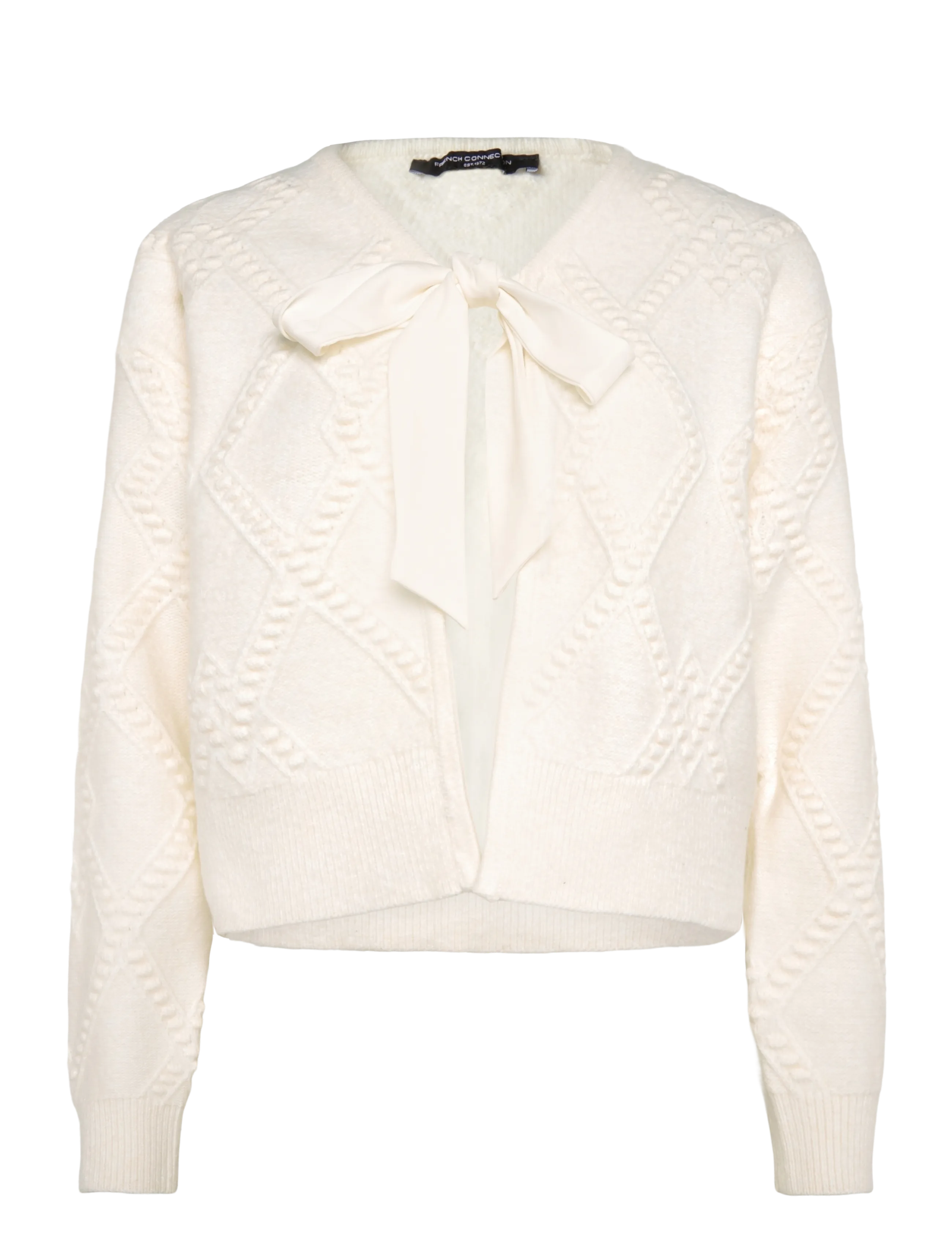 French Connection KITTLE BOBBLE SCARF TIE TOP - Collections - PORCELAIN CREAM / cream
