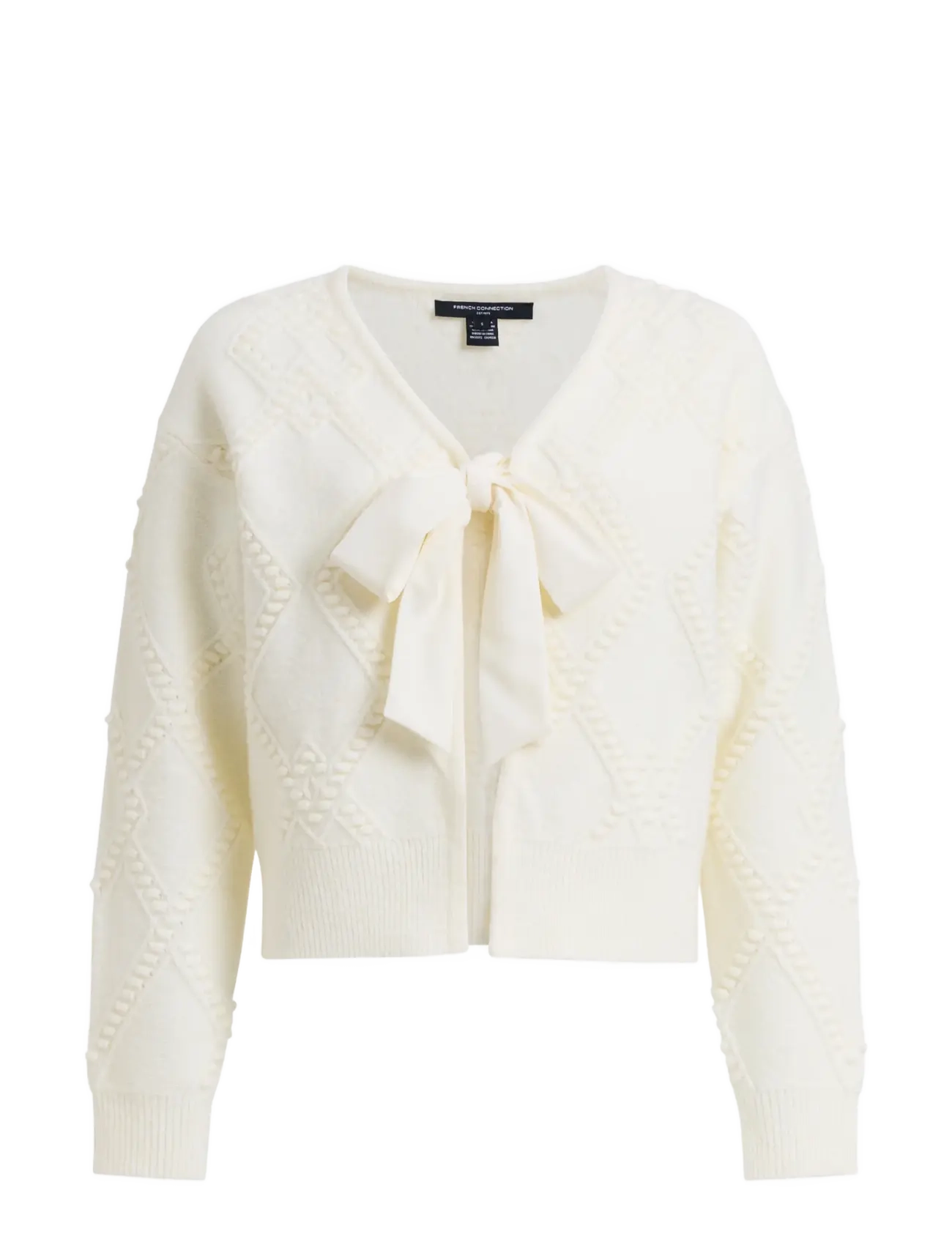 French Connection KITTLE BOBBLE SCARF TIE TOP - Pullover - PORCELAIN CREAM / cream