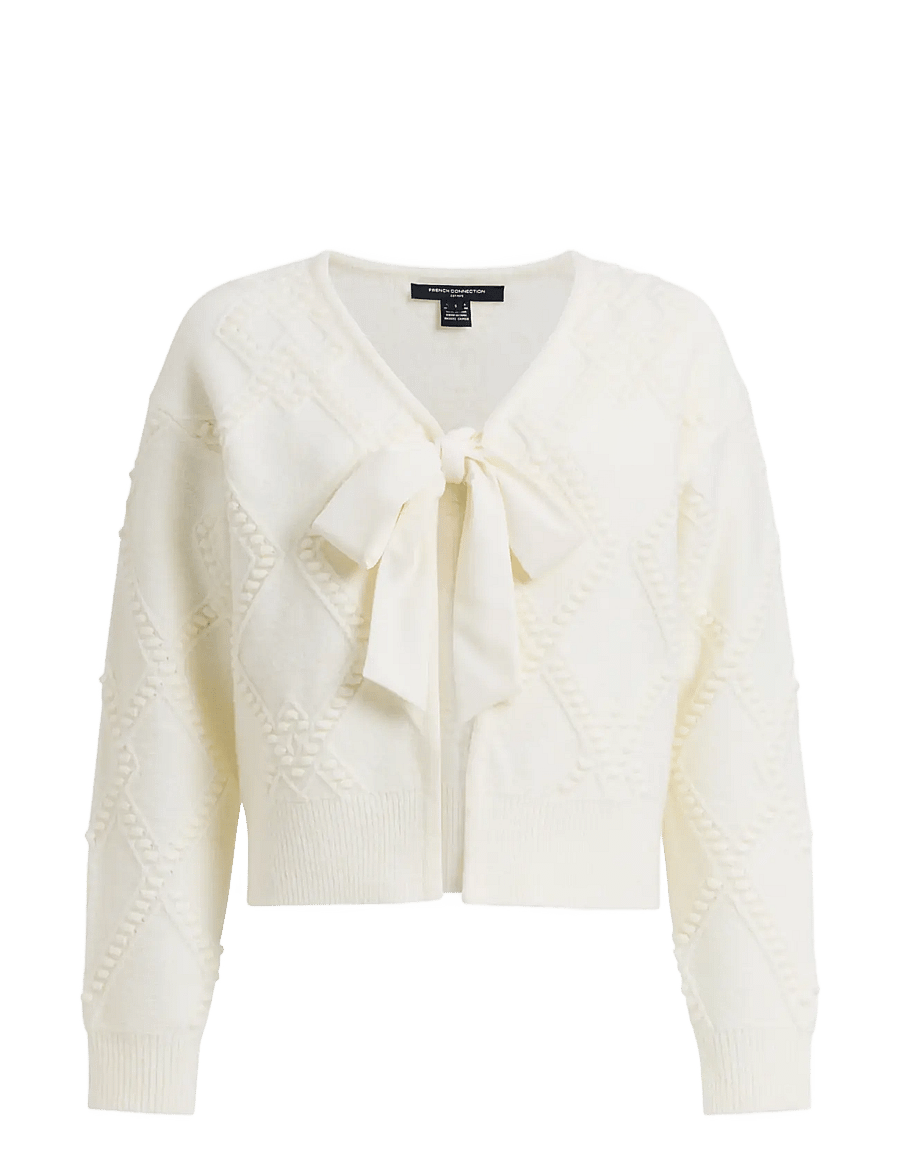 French Connection - KITTLE BOBBLE SCARF TIE TOP - kampsunid - porcelain cream - 1