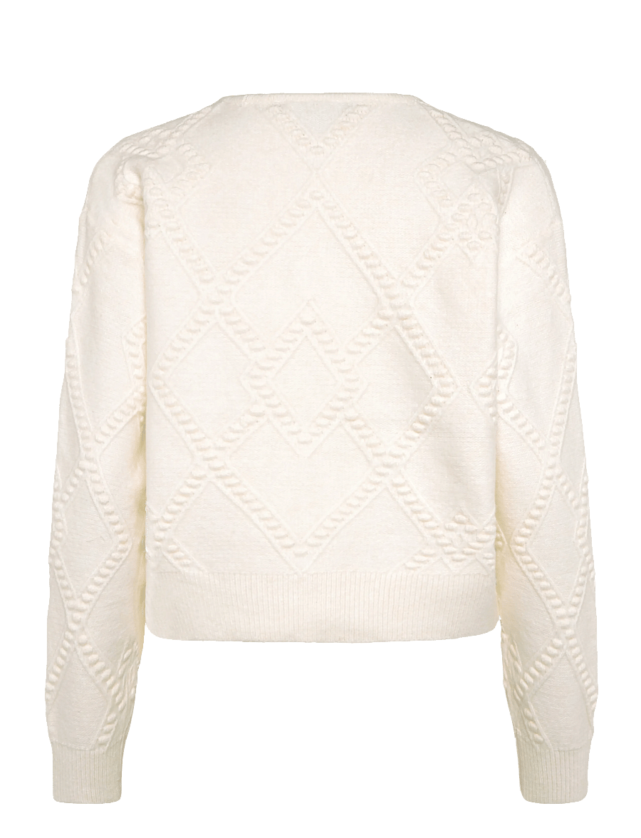 French Connection - KITTLE BOBBLE SCARF TIE TOP - stickade tröjor - porcelain cream - 2