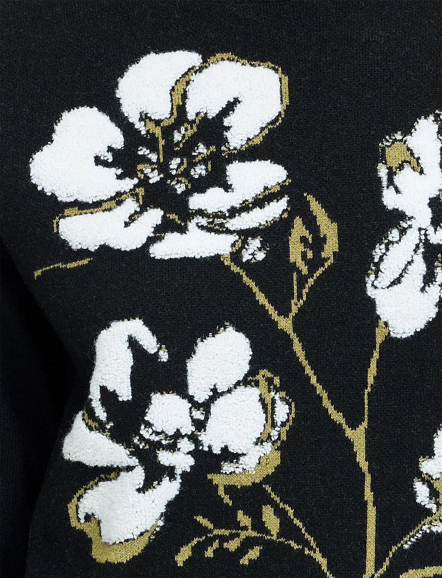 French Connection - ORIANA FLORAL NECK JUMPER - blk/khaki grn multi - 4