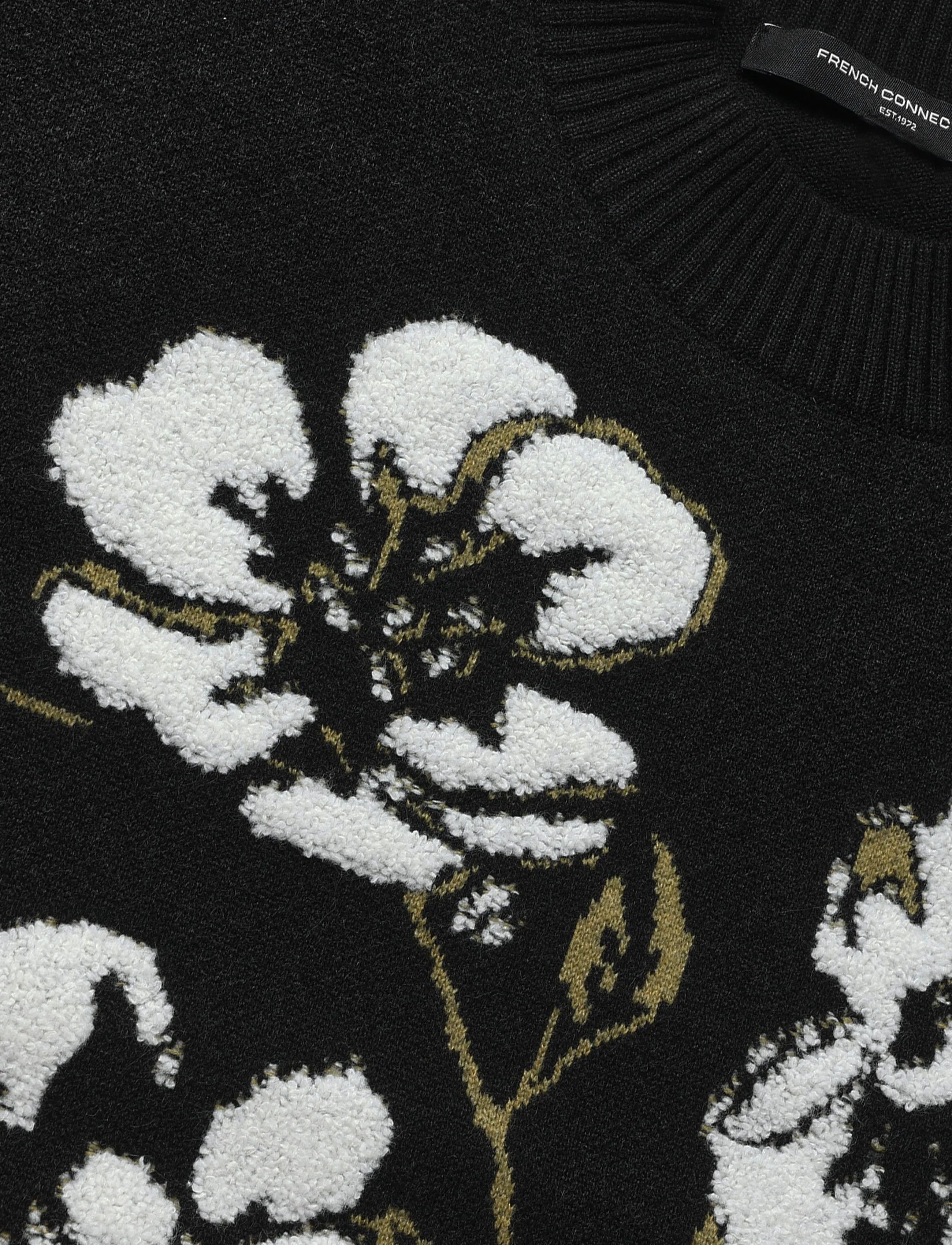 French Connection - ORIANA FLORAL NECK JUMPER - striktrøjer - blk/khaki grn multi - 5