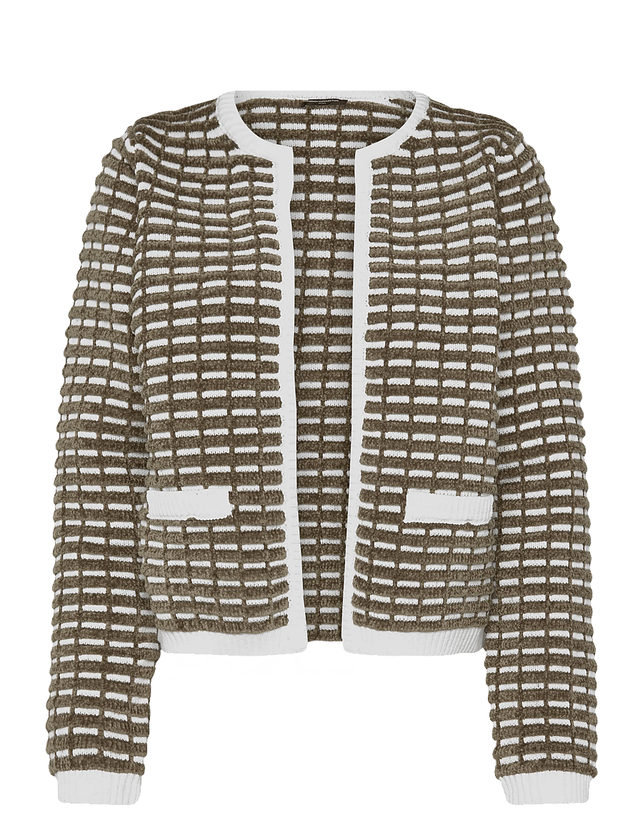French Connection - DION NOAR EDGE TO EDGE CARDIGAN - kardiganai - khaki grn/porc crm - 1