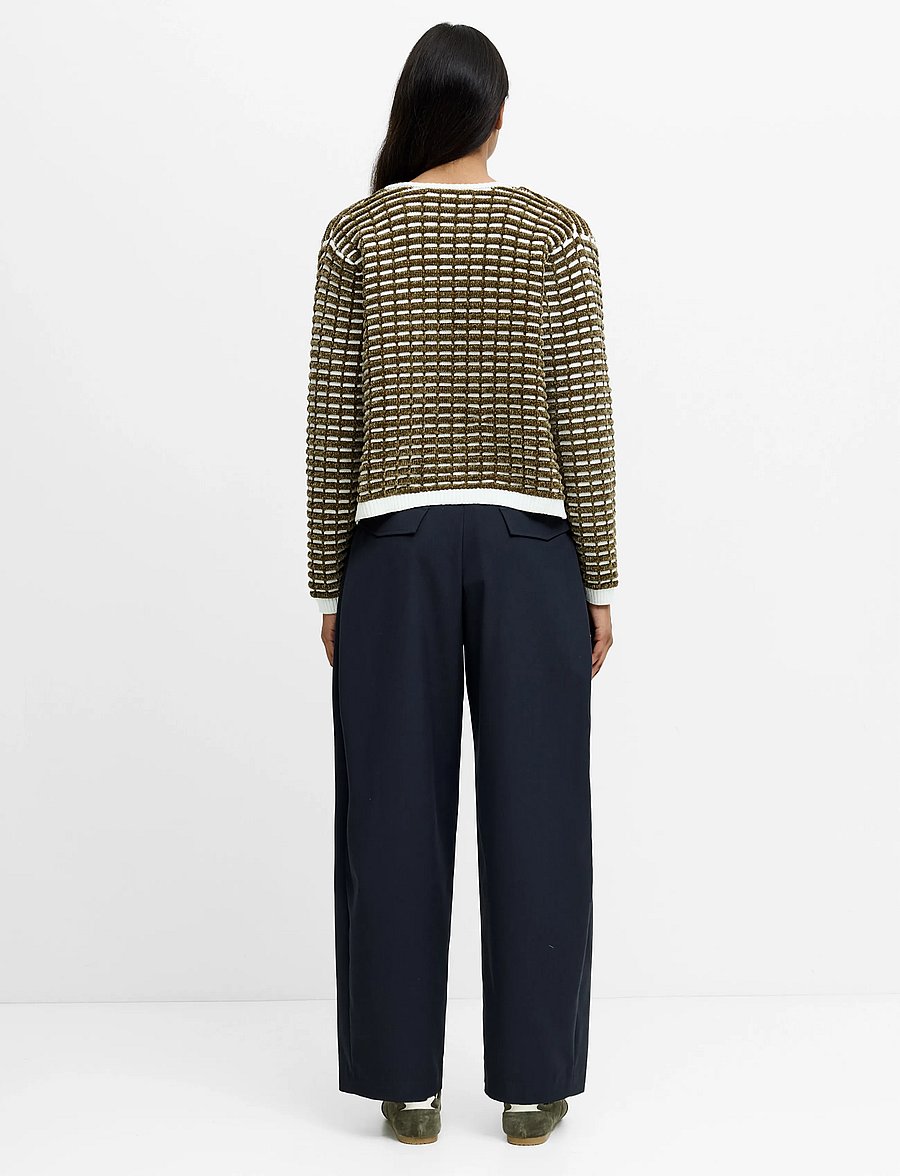 French Connection - DION NOAR EDGE TO EDGE CARDIGAN - khaki grn/porc crm - 4