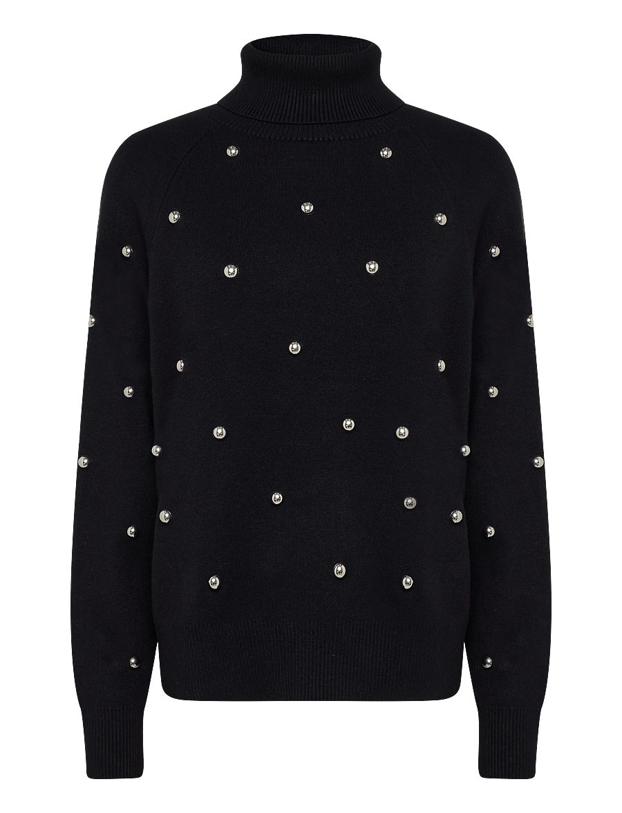 French Connection - ELNA STUDDED JUMPER - polotröjor - black - 1