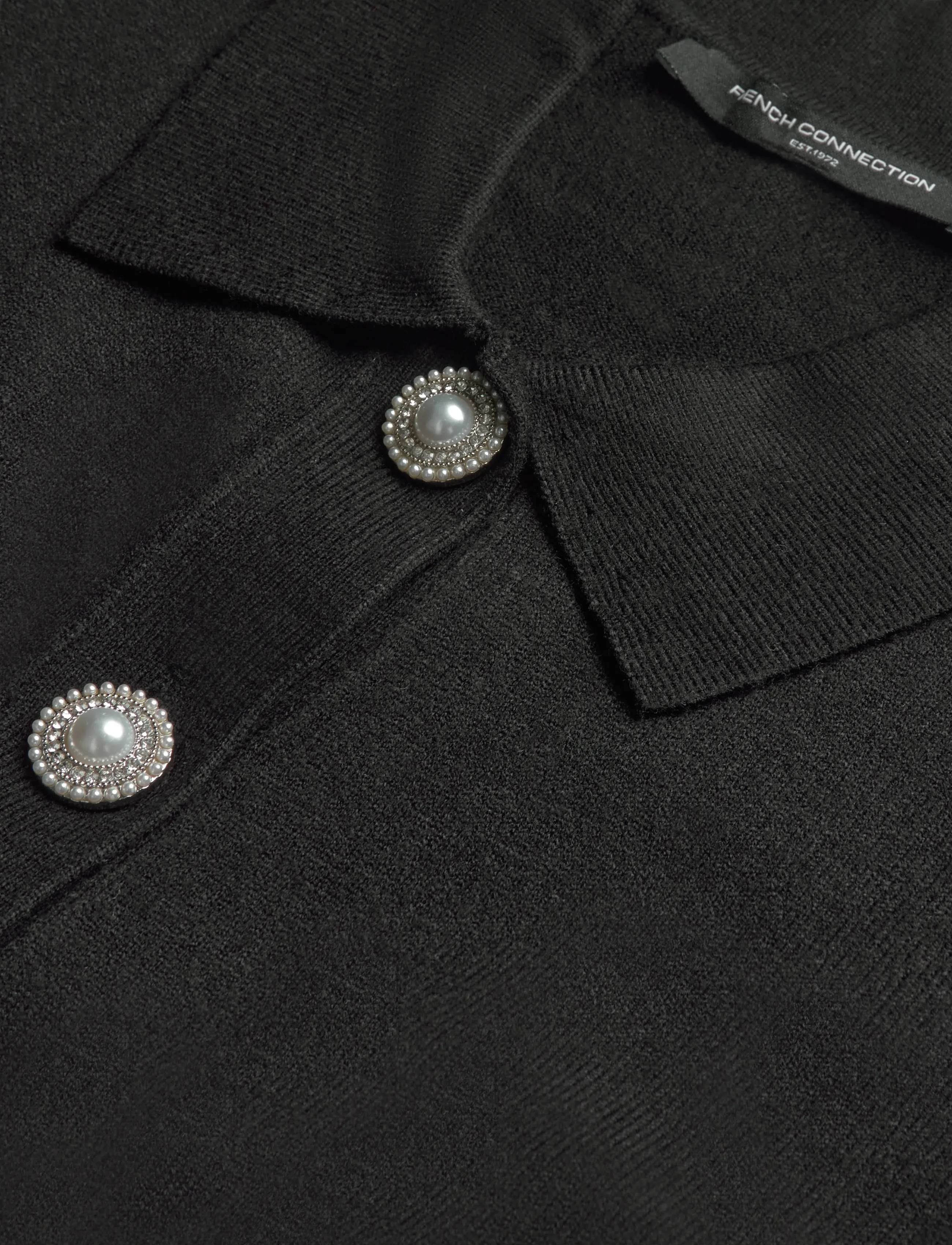 French Connection - ELLARIA PEARL TRIM CARDIGAN - sügisesed riided - black - 5