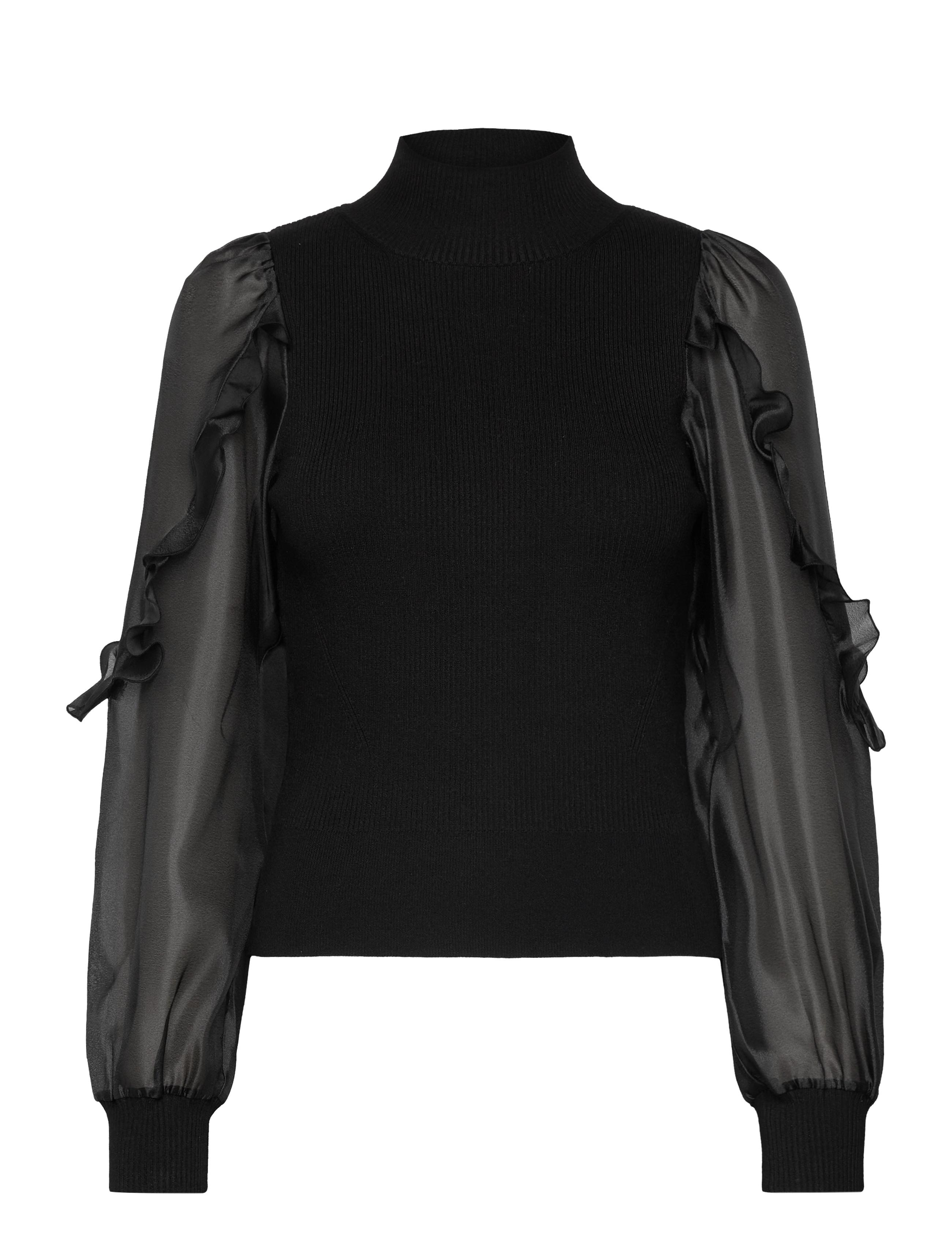 French Connection - KRISTA ORGANZA PUFF SLV TOP - blackout - 1