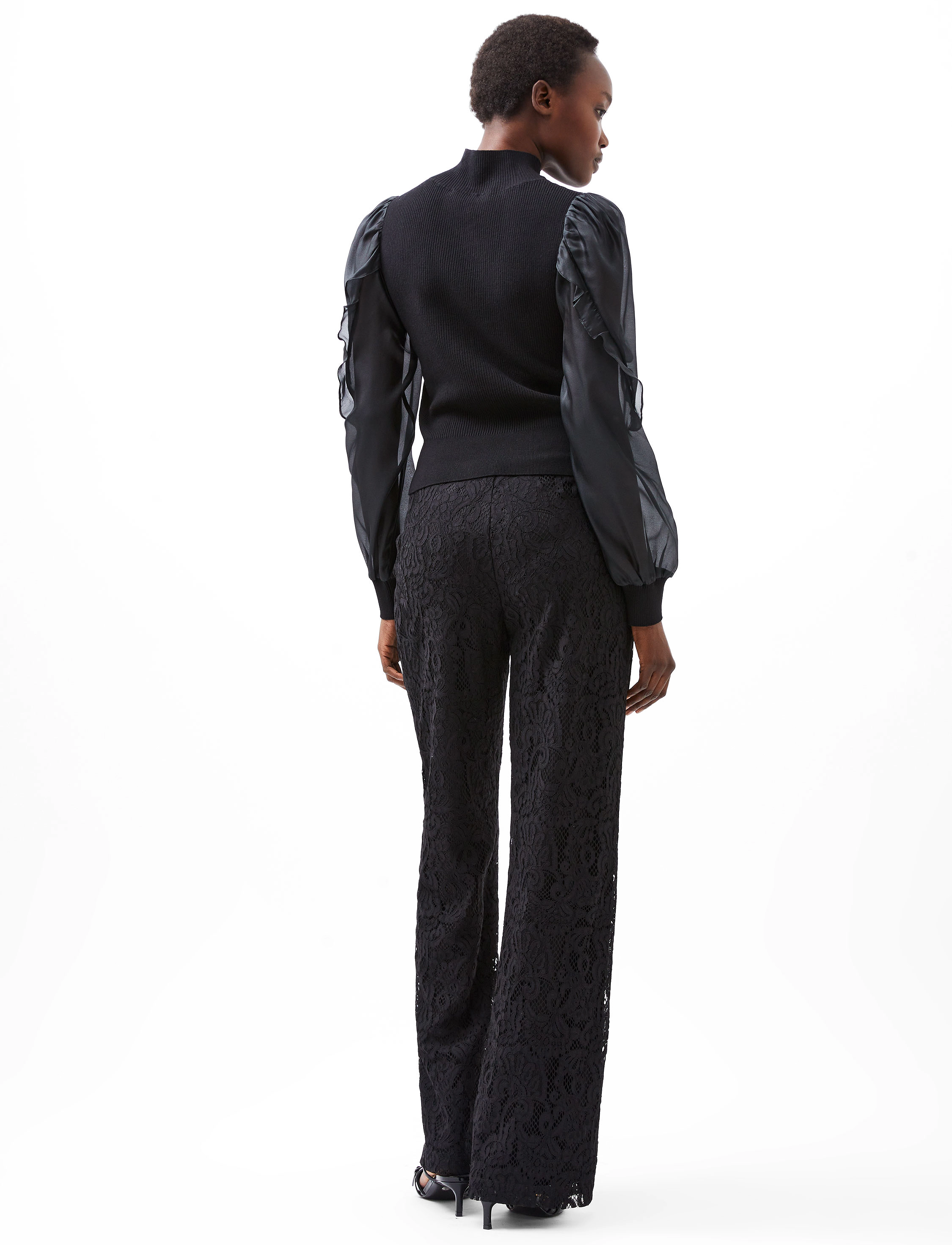 French Connection - KRISTA ORGANZA PUFF SLV TOP - blackout - 4
