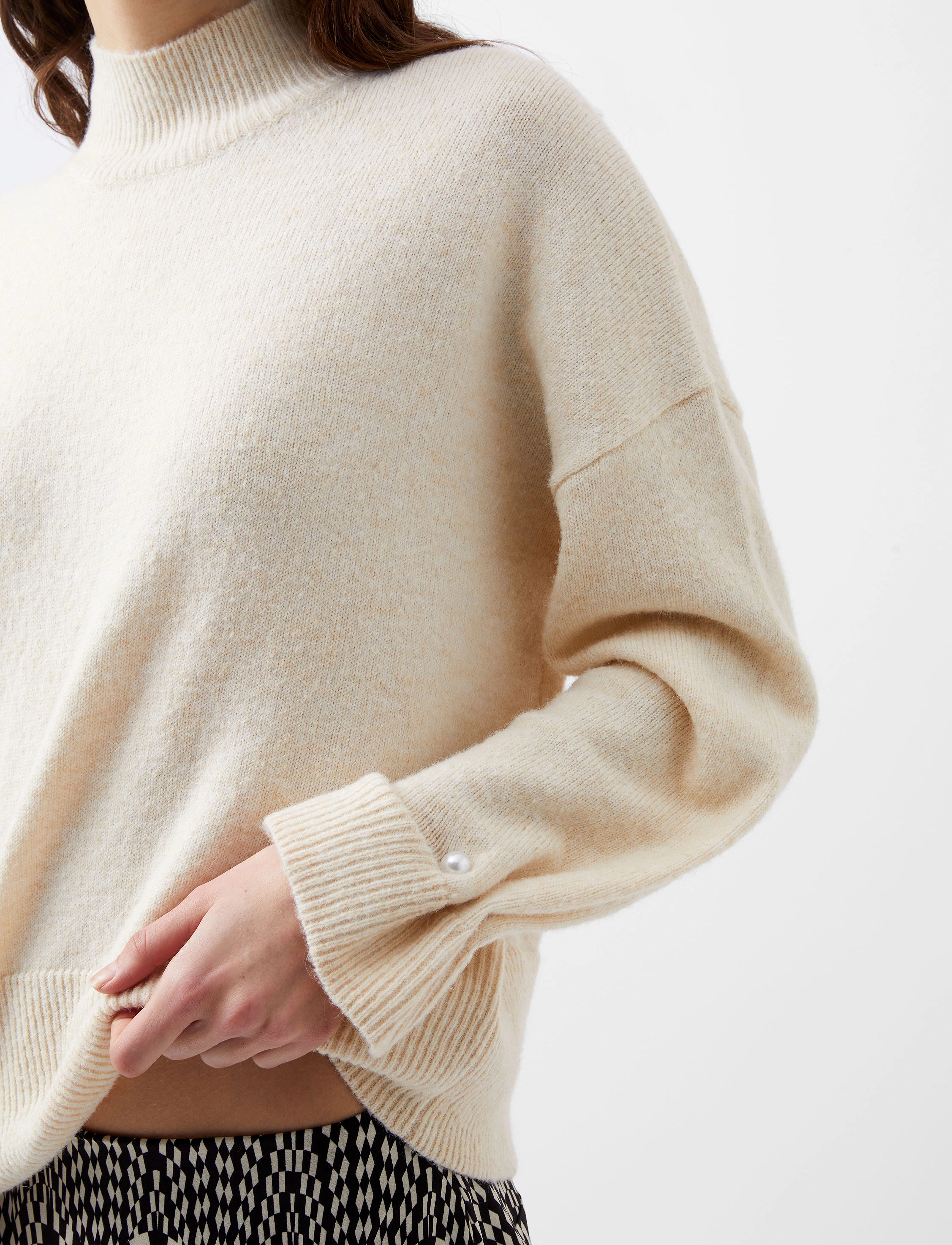 French Connection - KEZIA PEARL CUFF DETAIL JUMPER - pullover - classic cream - 3