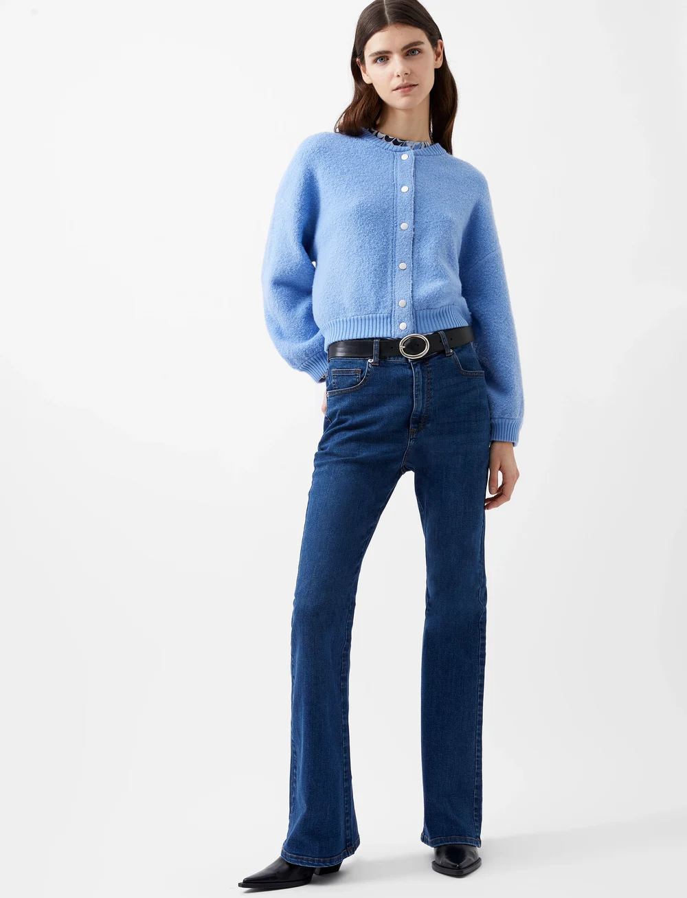 French Connection - MELISSA KNIT BOMBER JACKET - cardigans - dusted blue - 0