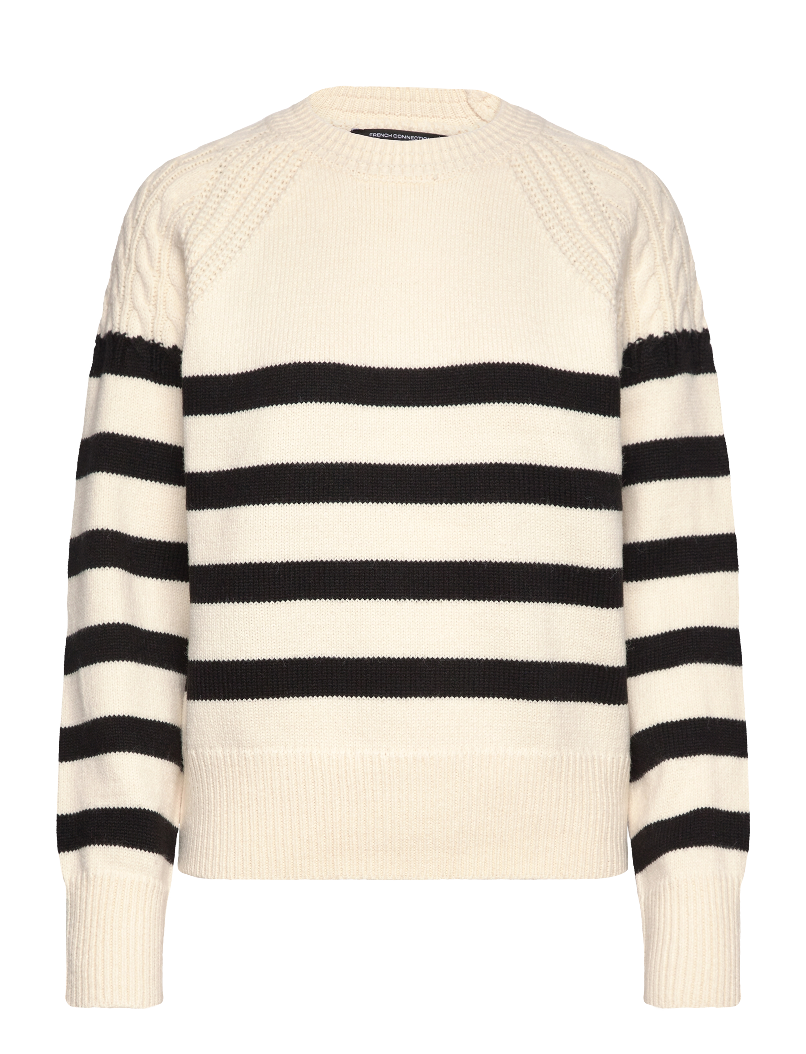 French Connection - QUINLEY STRIPE JUMPER - classic cream/blacko - 1