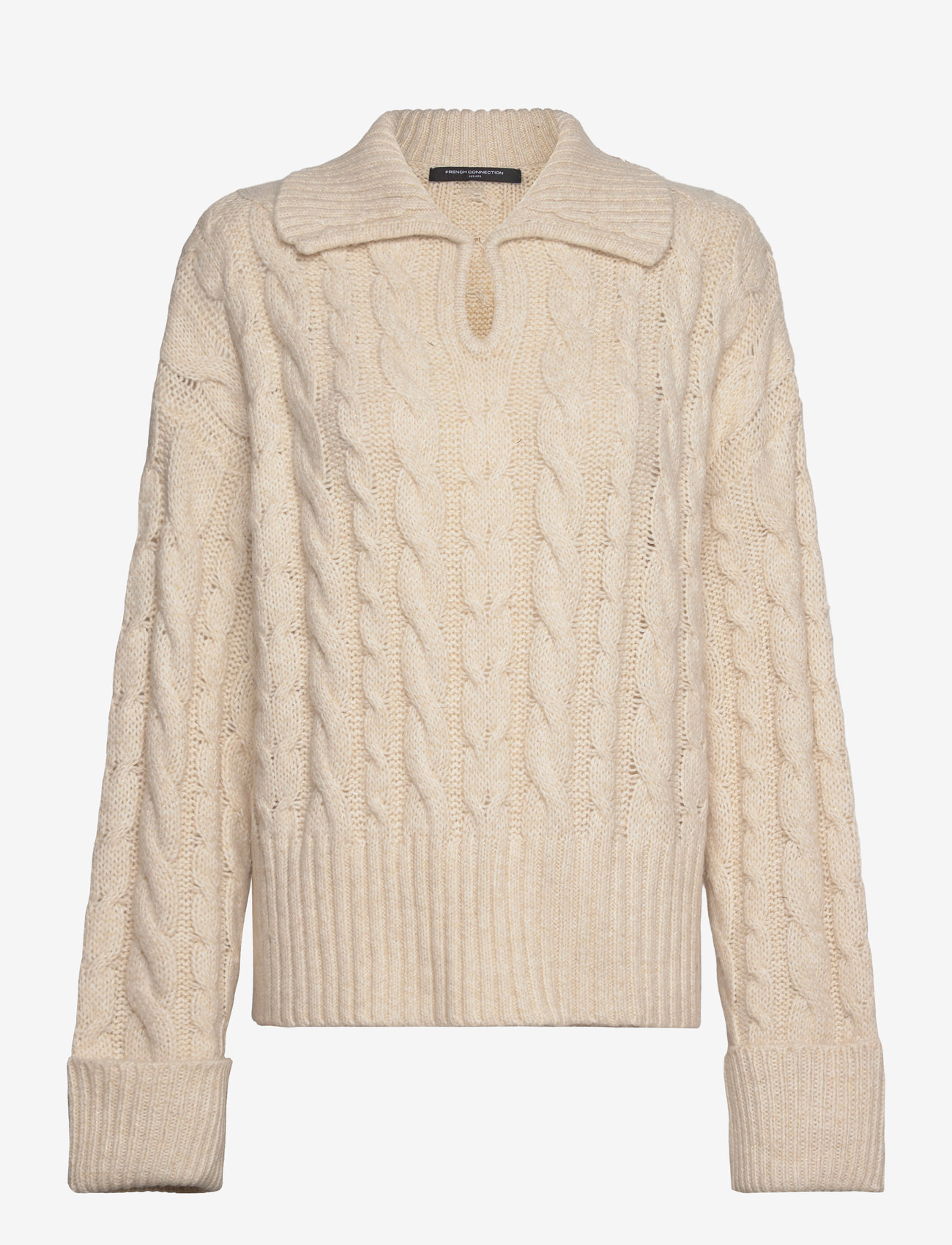 French Connection - KYLA SPARKLE LS JUMPER - striktrøjer - porcelain cream - 1