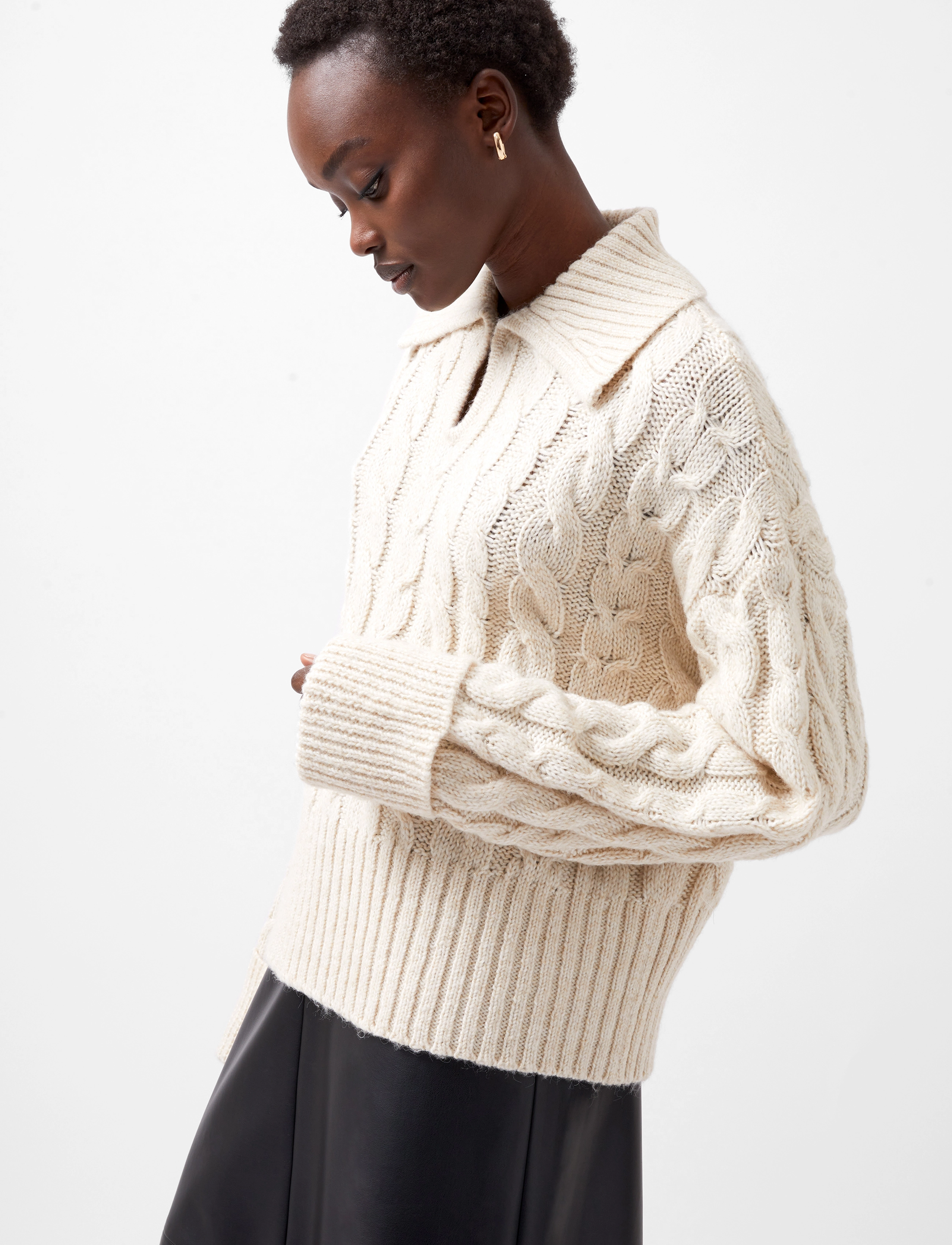 French Connection - KYLA SPARKLE LS JUMPER - porcelain cream - 0