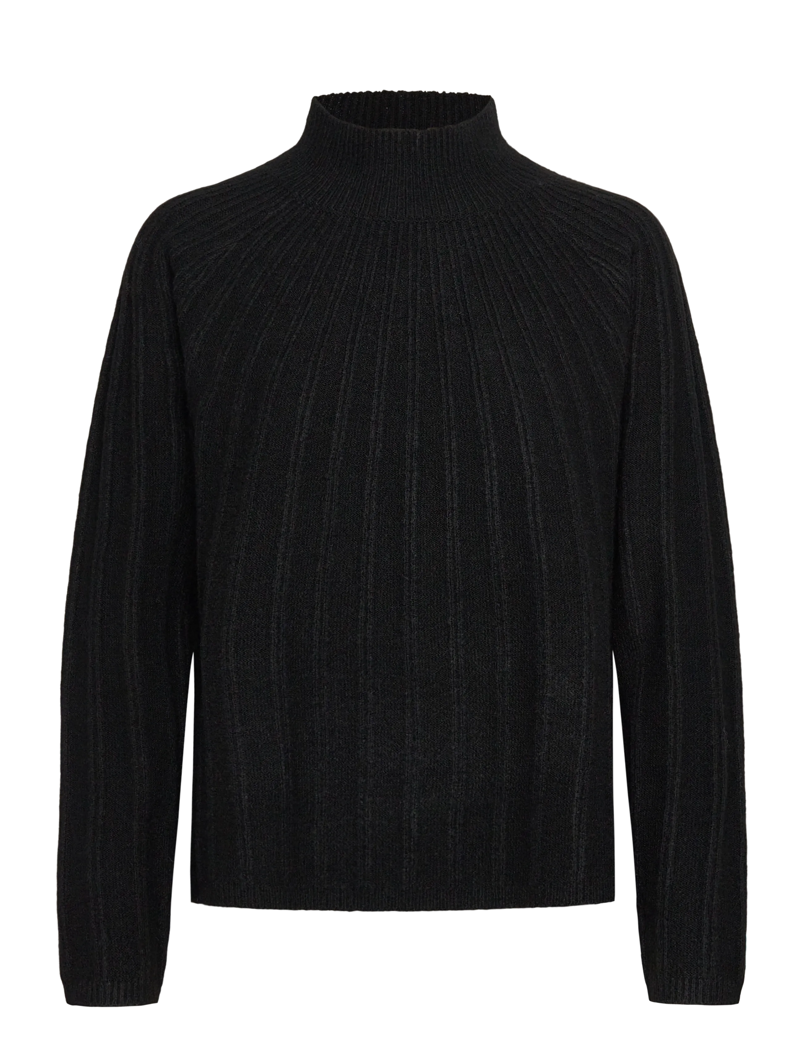 French Connection KEZIA RECYCLED MOCK RIB JUMPER - Poolopaidat - BLACK / black