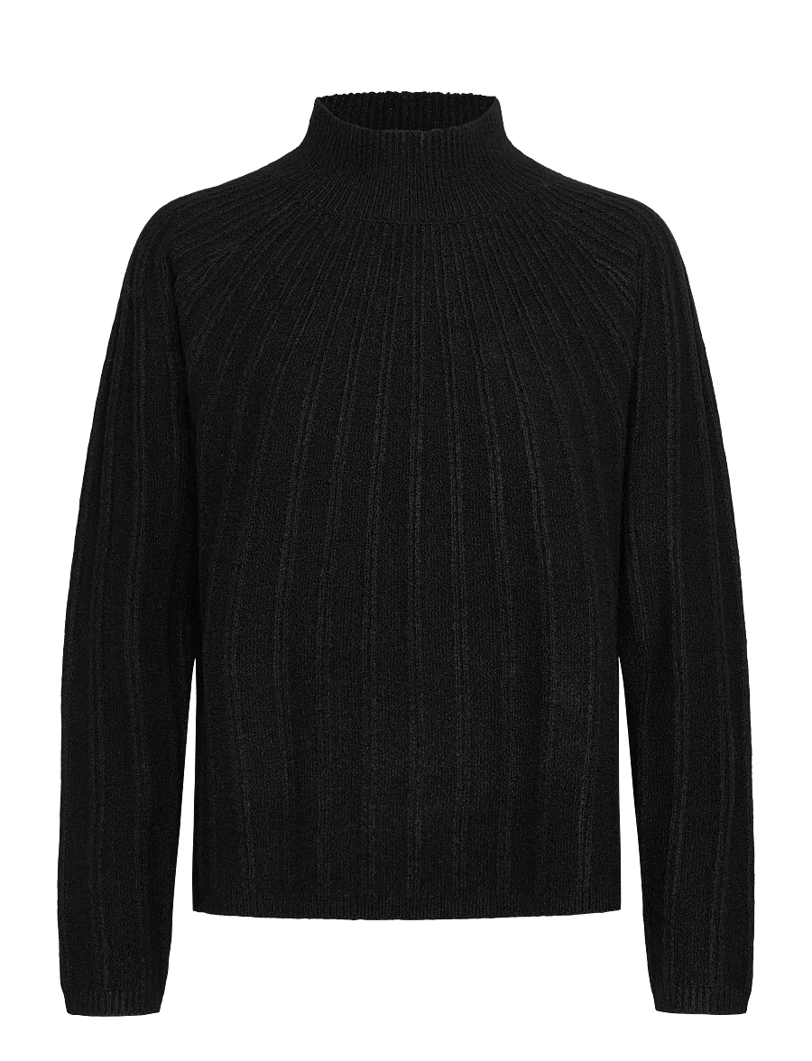 French Connection - KEZIA RECYCLED MOCK RIB JUMPER - striktrøjer - black - 1