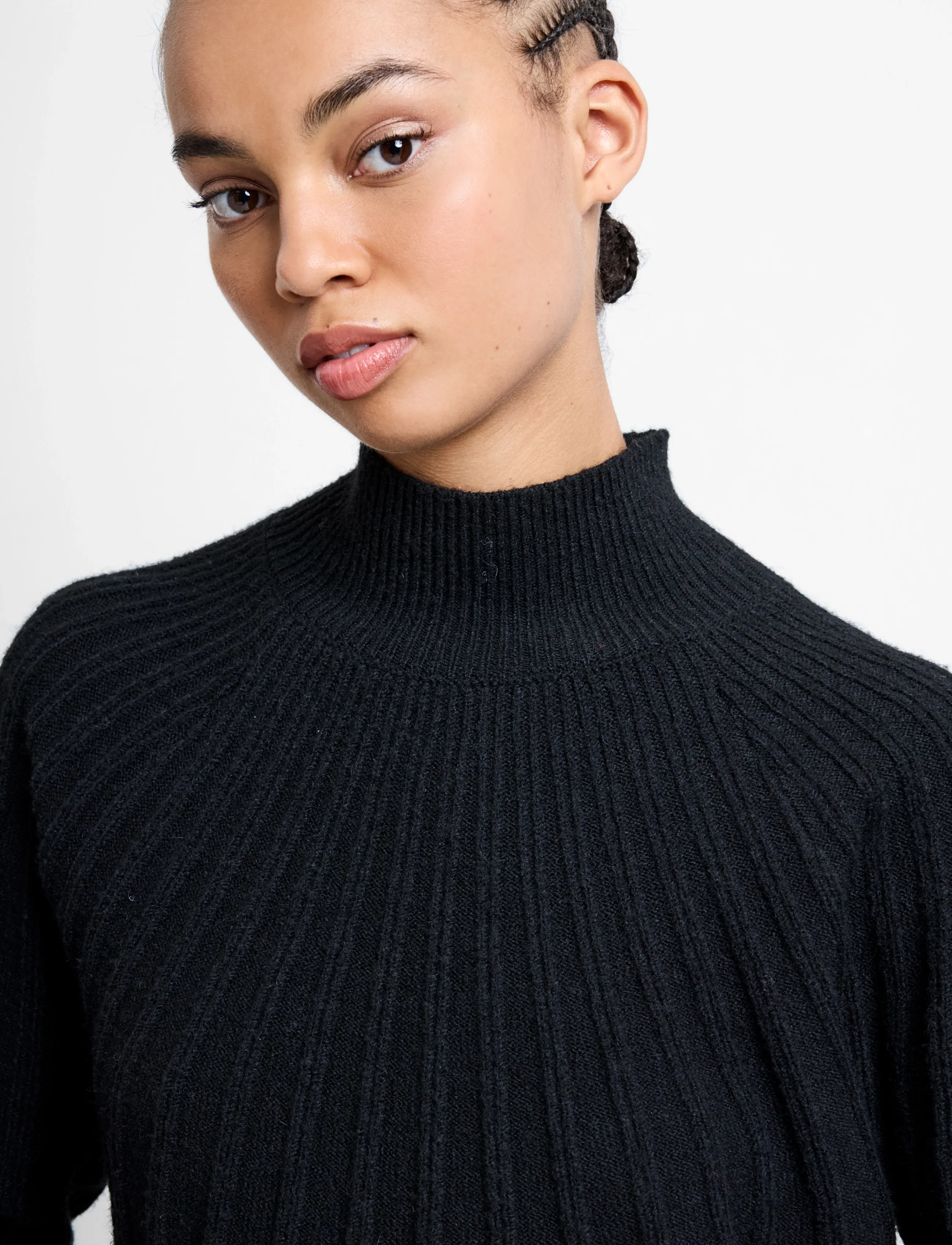 French Connection - KEZIA RECYCLED MOCK RIB JUMPER - striktrøjer - black - 4