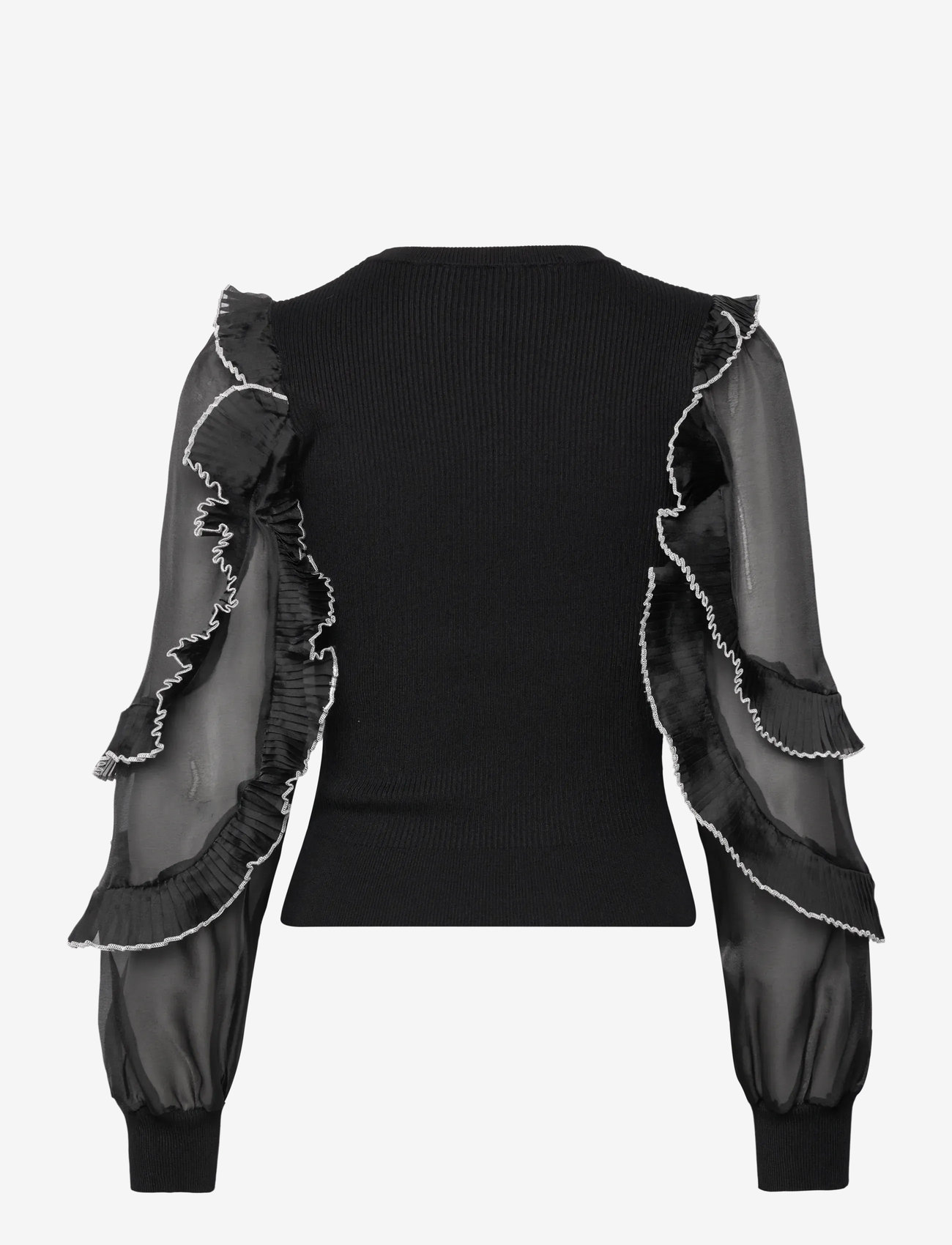 French Connection - KRISTA MIX RUFFLE TRIM SLV TOP - langärmlige blusen - blackout - 2