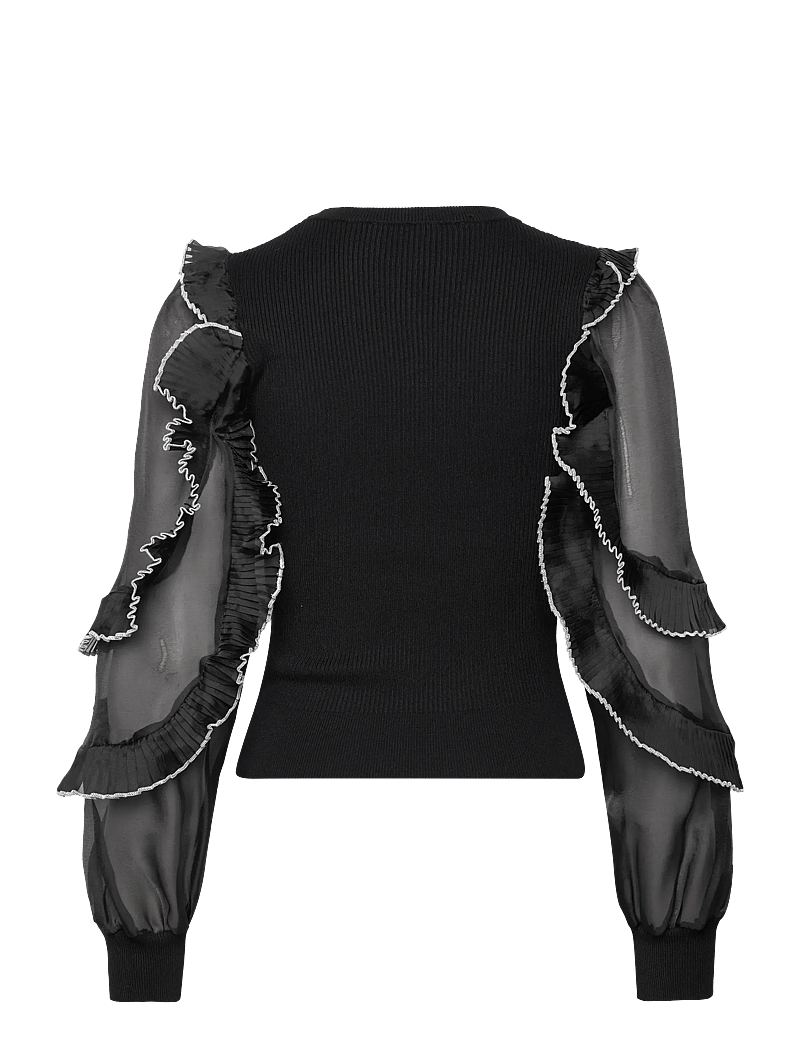 French Connection - KRISTA MIX RUFFLE TRIM SLV TOP - langärmlige blusen - blackout - 2