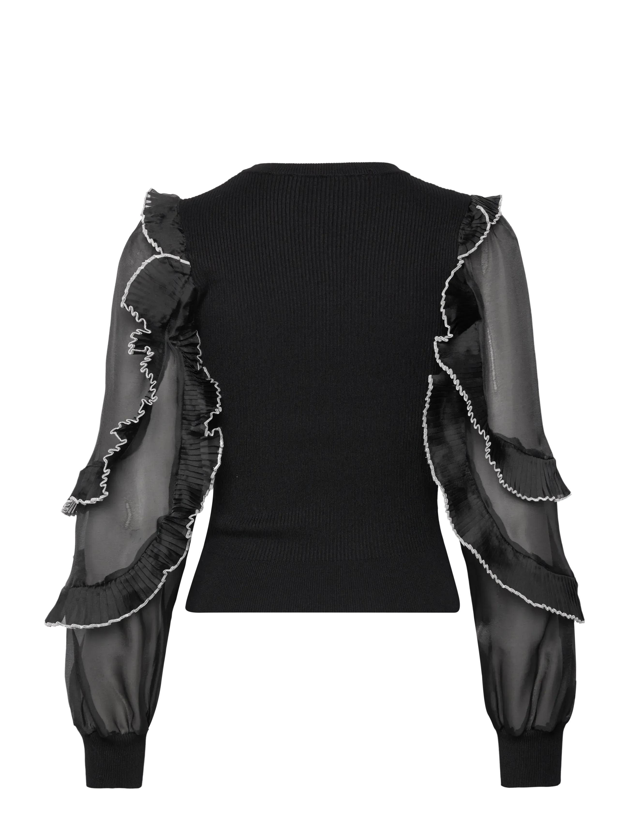 French Connection - KRISTA MIX RUFFLE TRIM SLV TOP - langärmlige blusen - blackout - 2