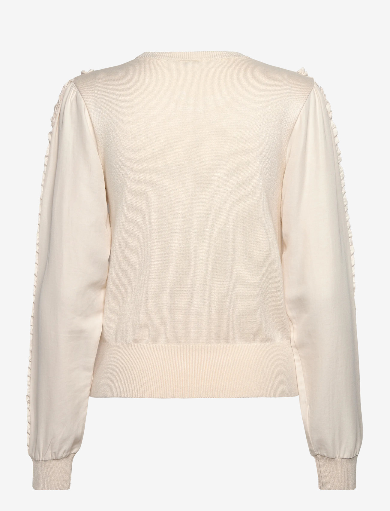 French Connection - KRISTA MIX RUFFLE SLV JUMPER - stickade tröjor - porcelain cream - 2