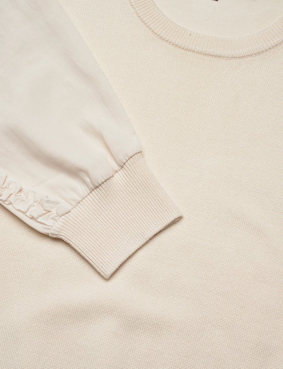 French Connection - KRISTA MIX RUFFLE SLV JUMPER - stickade tröjor - porcelain cream - 5