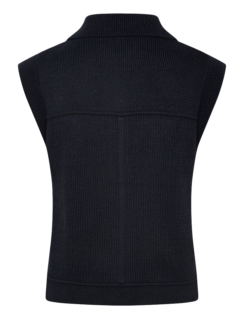 French Connection - ROLAND KNIT COLLARED GILET - stickade västar - indigo - 2