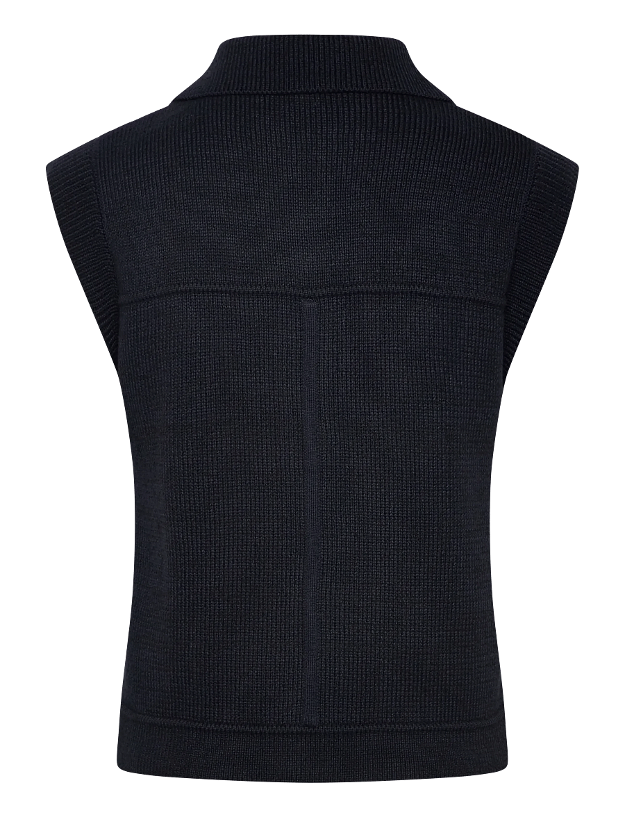French Connection - ROLAND KNIT COLLARED GILET - strikveste - indigo - 2