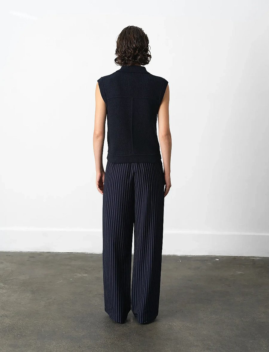 French Connection - ROLAND KNIT COLLARED GILET - strikveste - indigo - 4