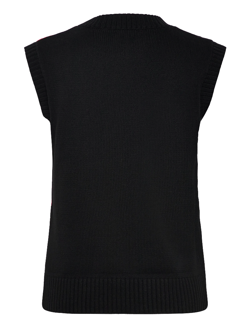 French Connection - VARLI COLOUR BLOCKING KNIT VES - kootud vestid - black flame camel - 2