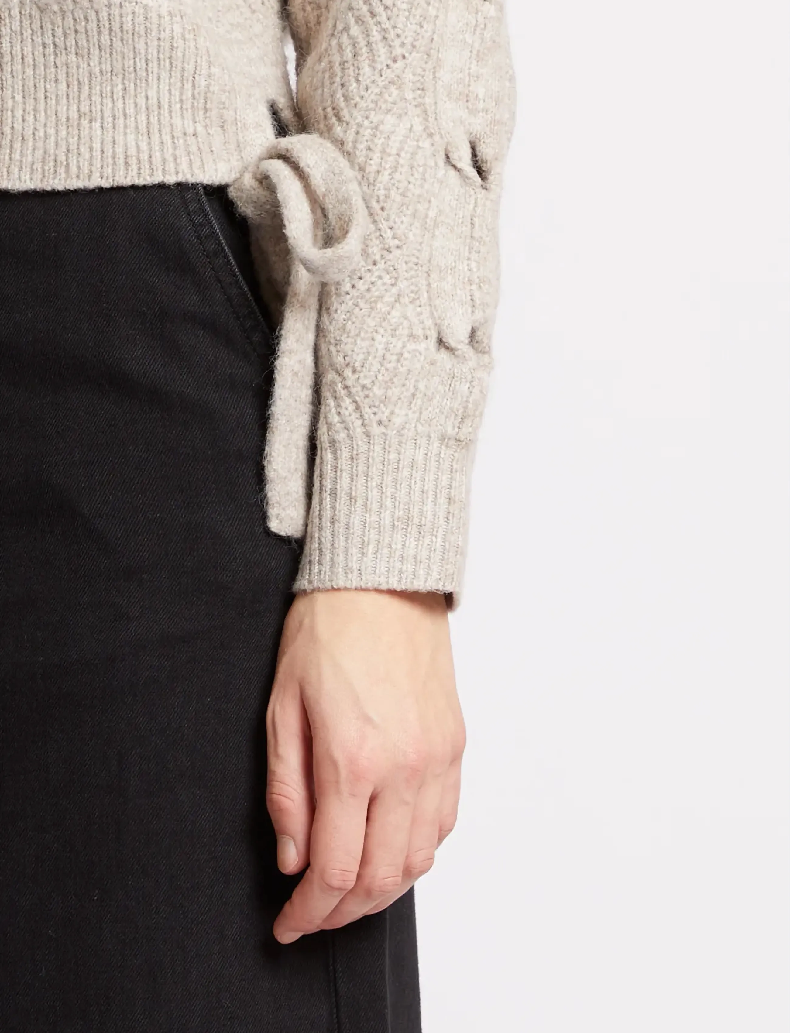 French Connection Tina Cable Tie Jumper, XL, Beige, Strik > Trøjer, Dame