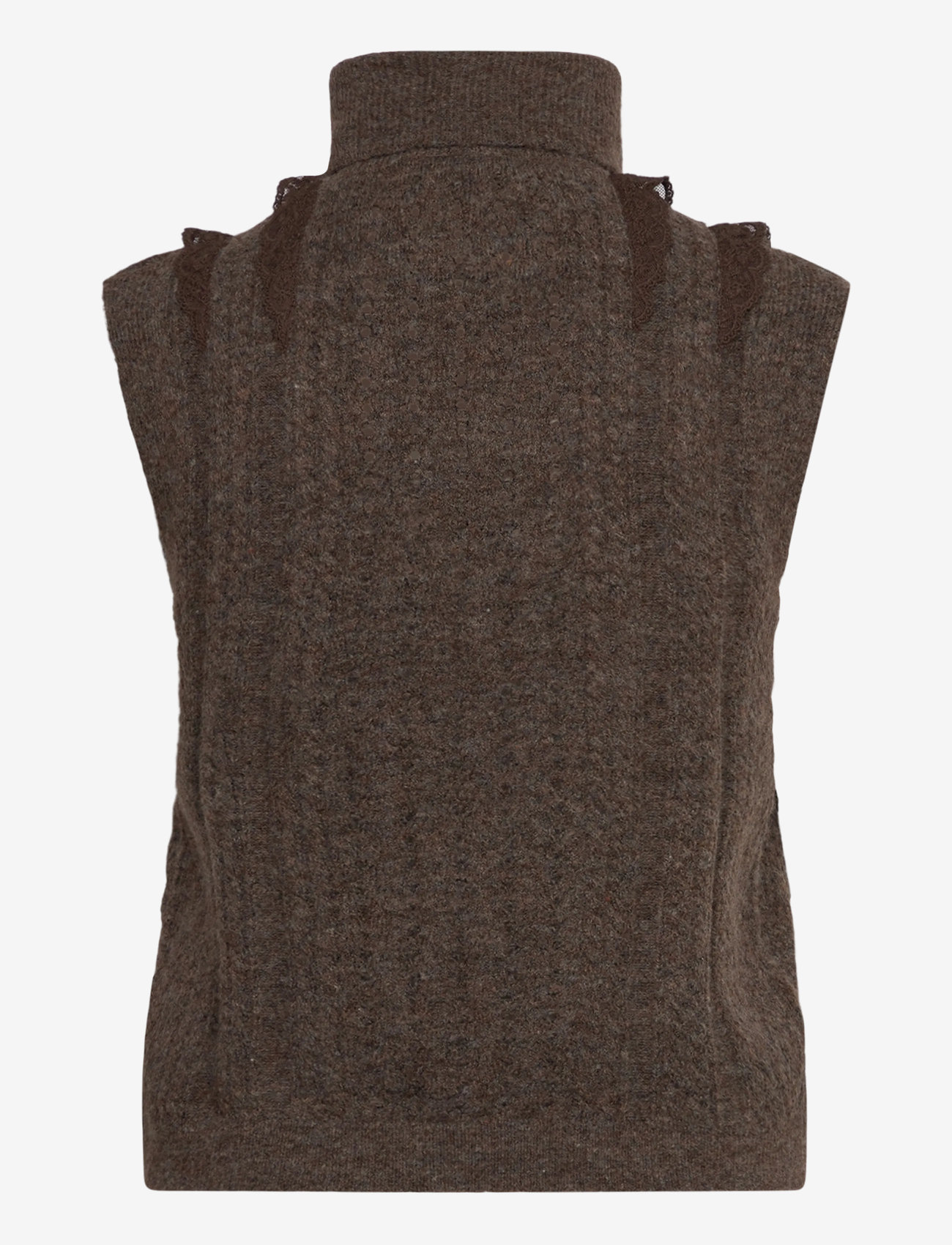 French Connection - KEZIA SLVLSS JUMPER - stickade västar - brown - 2