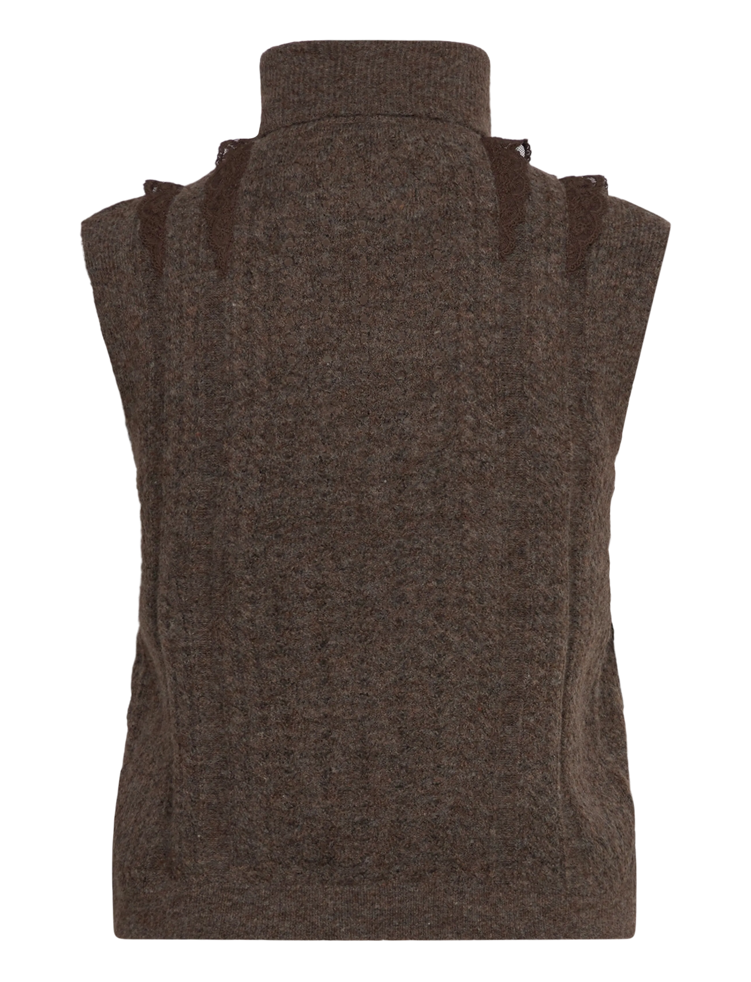 French Connection - KEZIA SLVLSS JUMPER - stickade västar - brown - 2