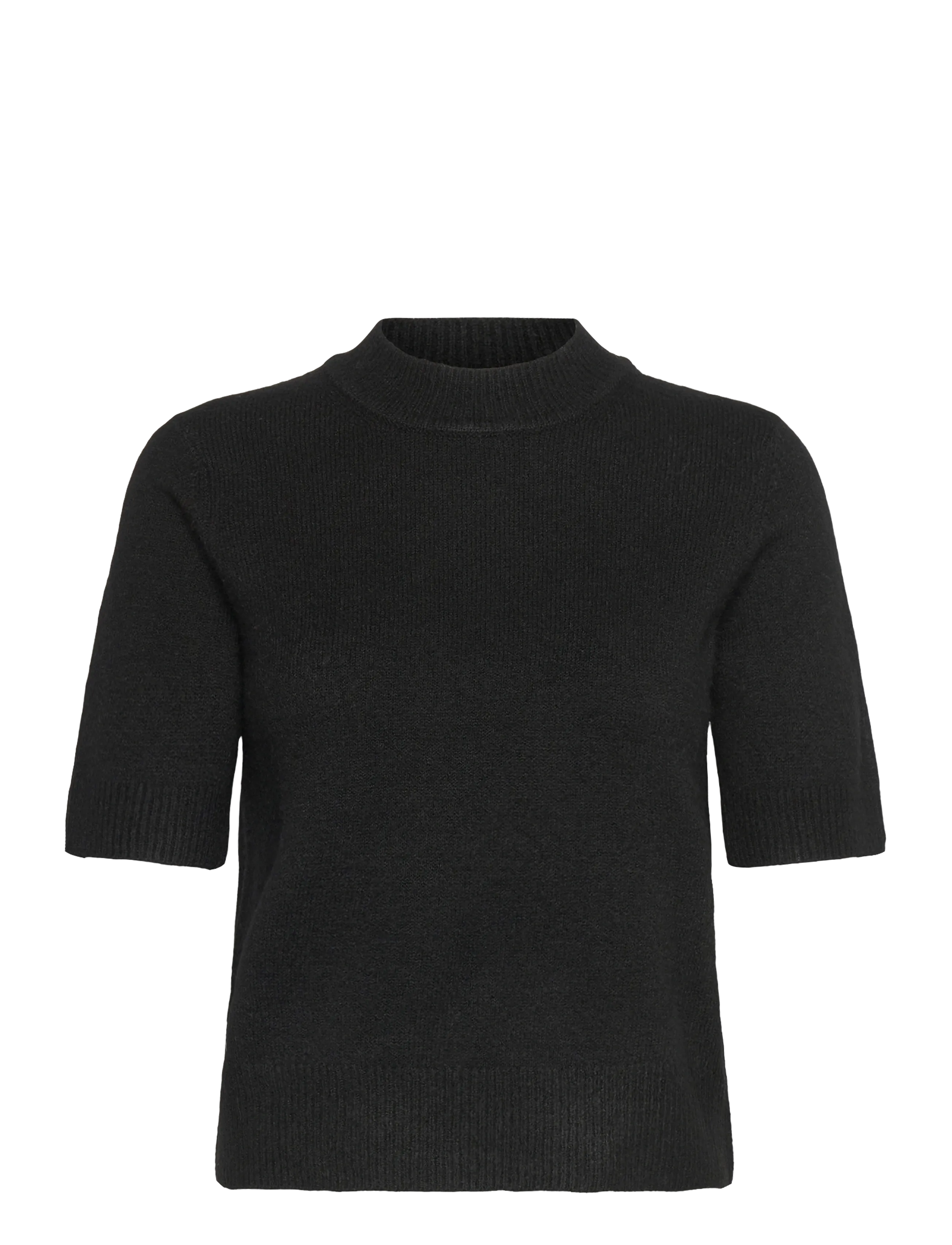 French Connection KEZIA S/S MOCK NK TOP - Tøj - BLACK / black